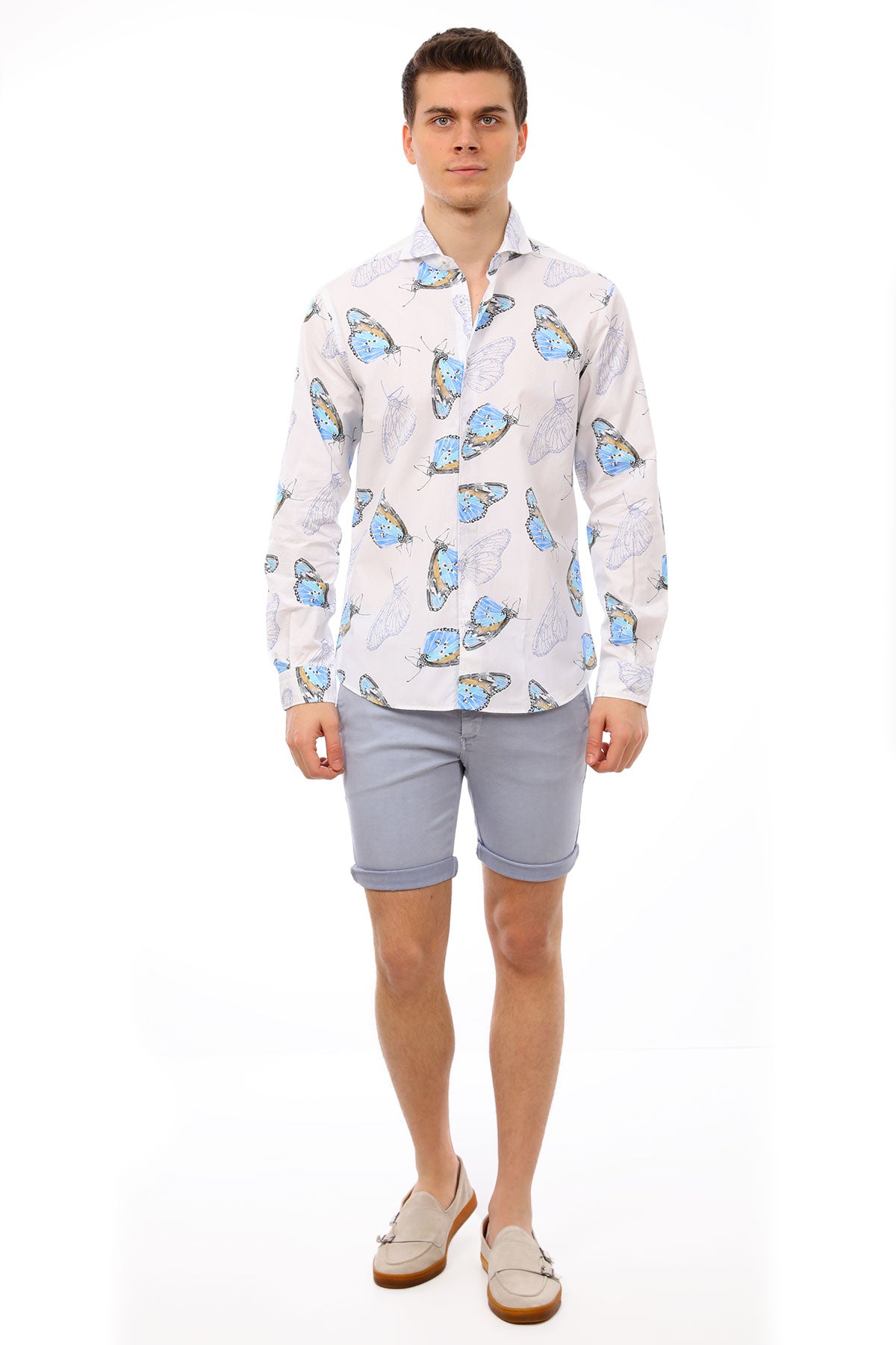 Poggianti Kelebek Desenli Gömlek-Libas Trendy Fashion Store