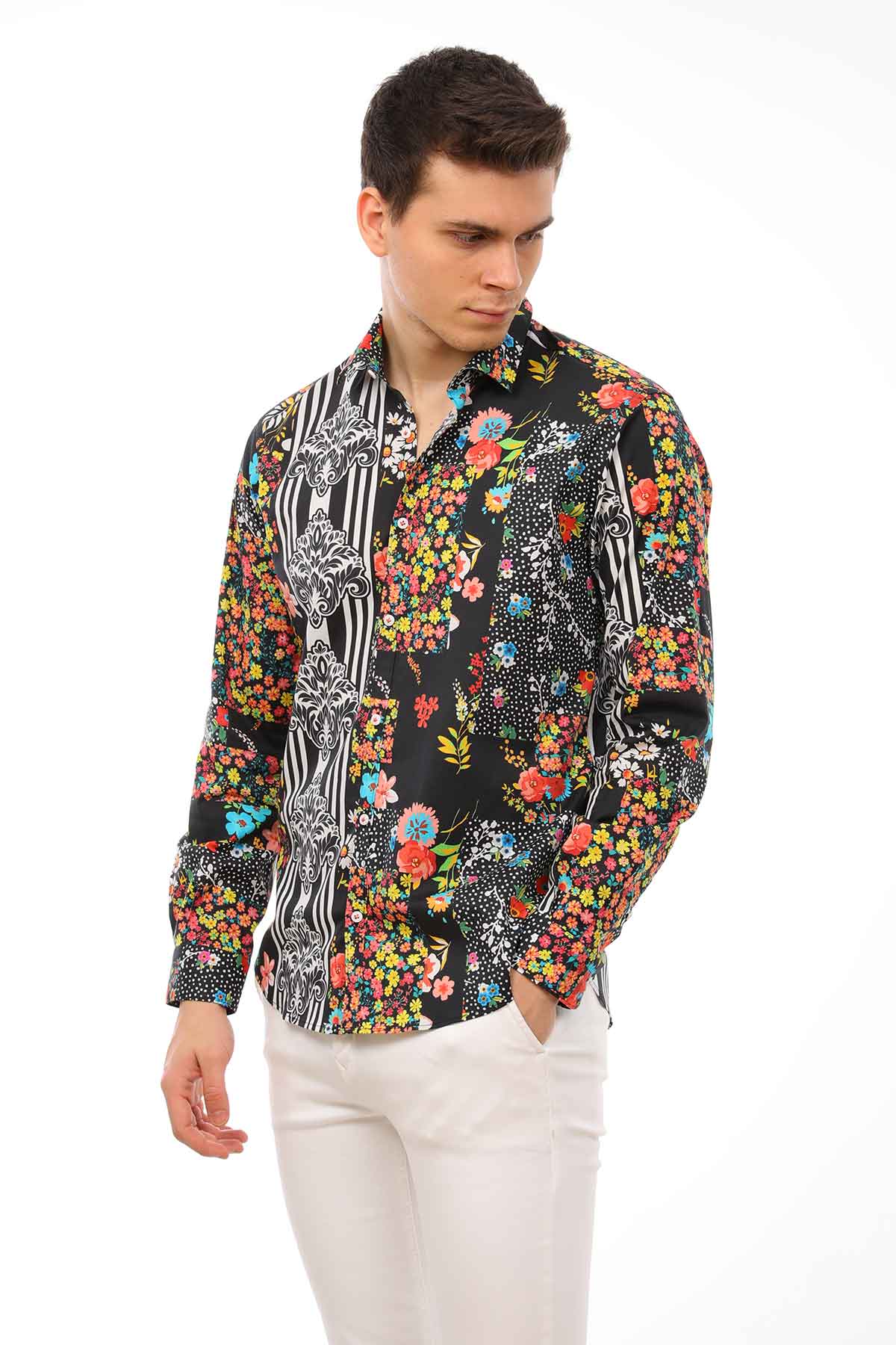 Poggianti Çiçek Desenli Gömlek-Libas Trendy Fashion Store