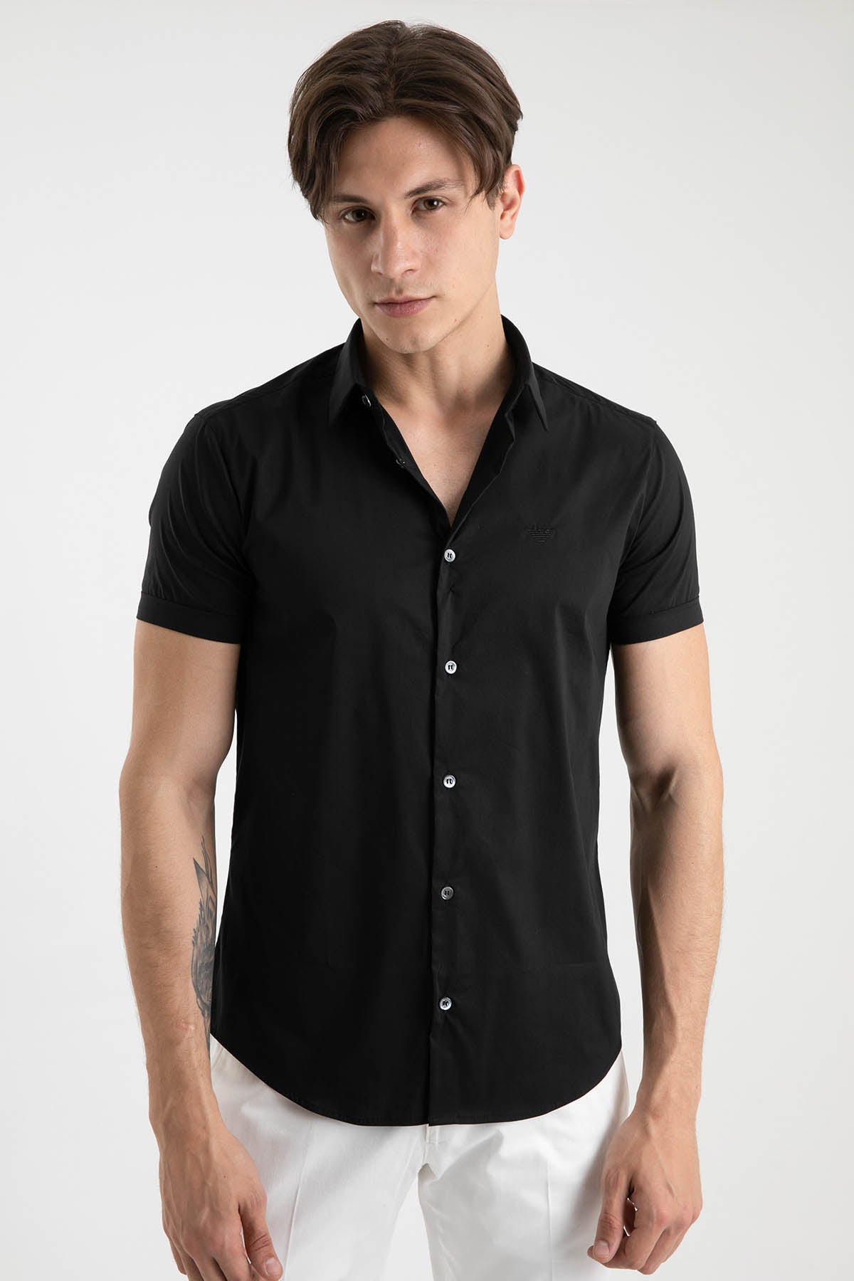 Emporio Armani Slim Fit Kısa Kollu Logolu Gömlek-Libas Trendy Fashion Store