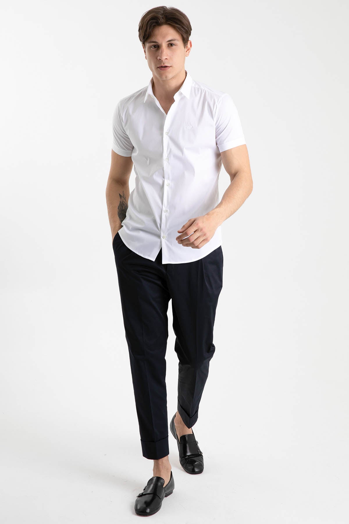 Emporio Armani Slim Fit Kısa Kollu Logolu Gömlek-Libas Trendy Fashion Store