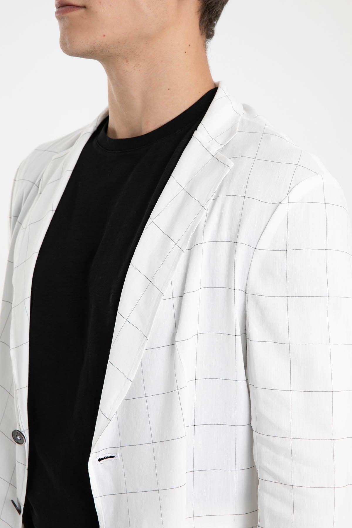 Emporio Armani Slim Fit Astarsız Kareli Ceket-Libas Trendy Fashion Store