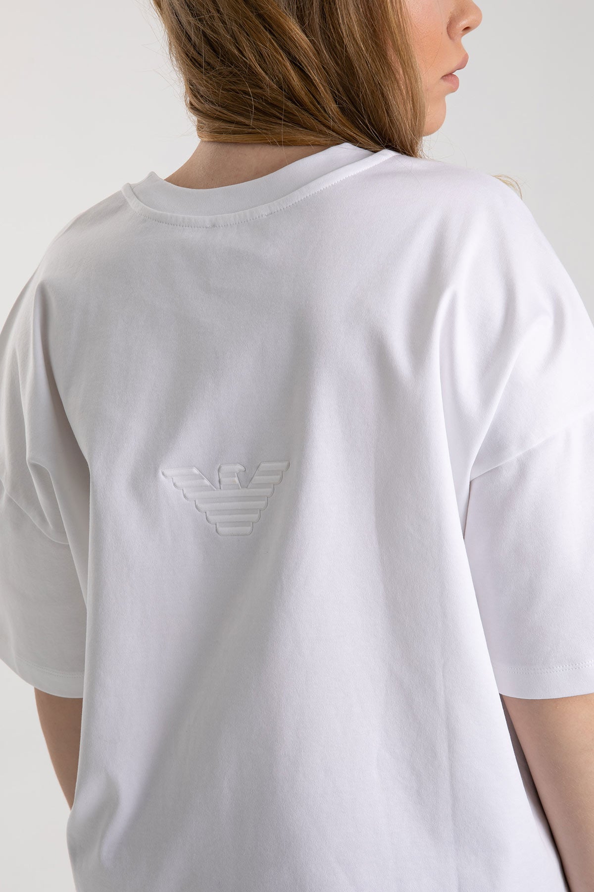 Emporio Armani Düşük Omuzlu Geniş Kesim Logo T-shirt-Libas Trendy Fashion Store