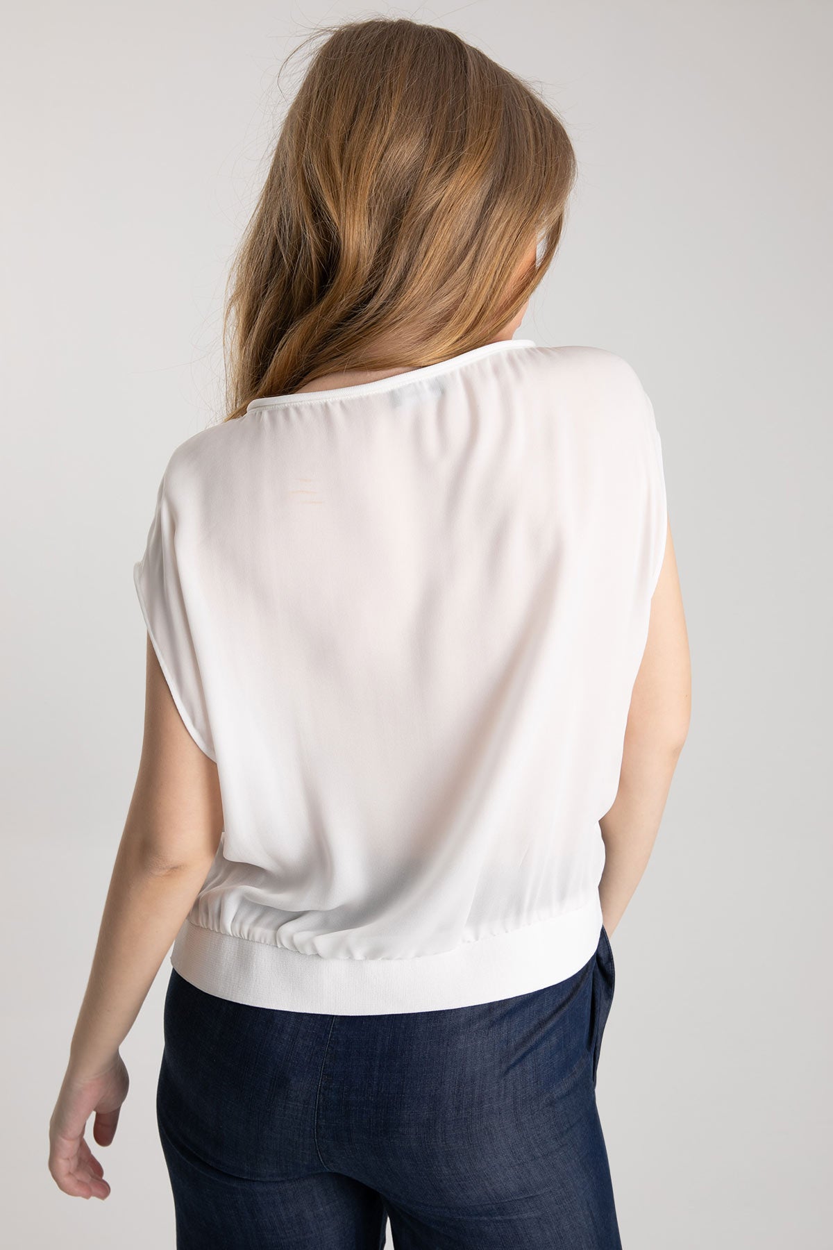 Emporio Armani Yuvarlak Yaka İpek Bluz-Libas Trendy Fashion Store