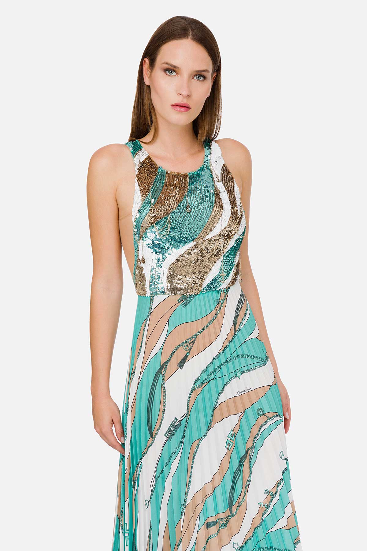 Elisabetta Franchi Maxi Elbise-Libas Trendy Fashion Store