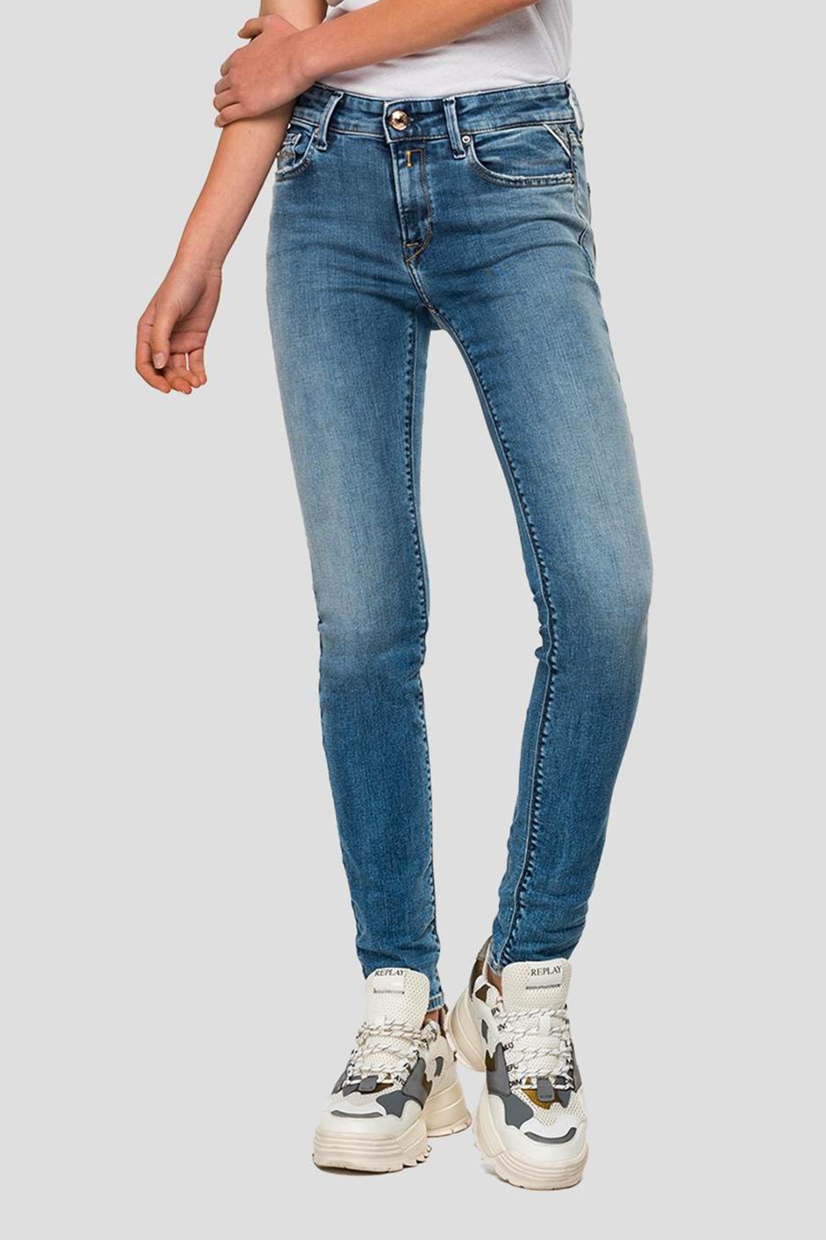 Replay Skinny High Waist Fit New Luz Jeans-Libas Trendy Fashion Store