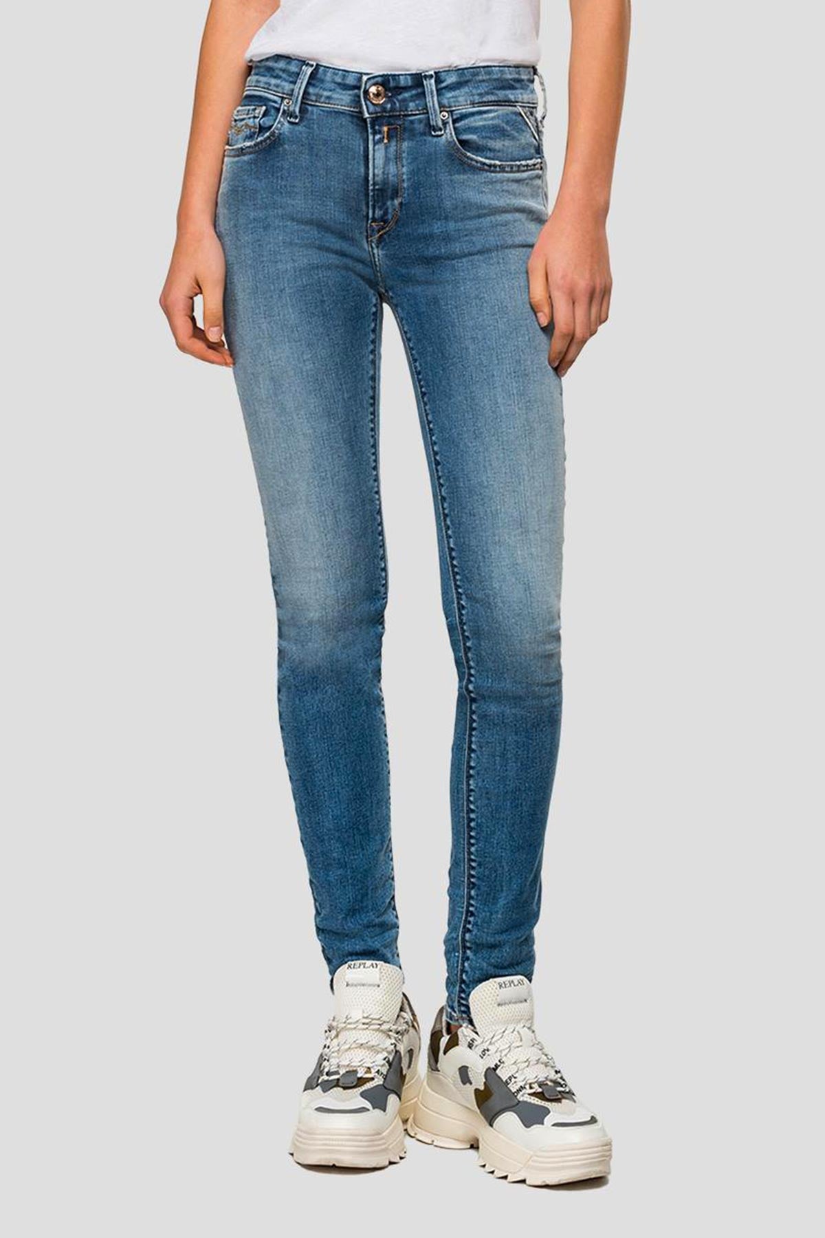 Replay Skinny High Waist Fit New Luz Jeans-Libas Trendy Fashion Store