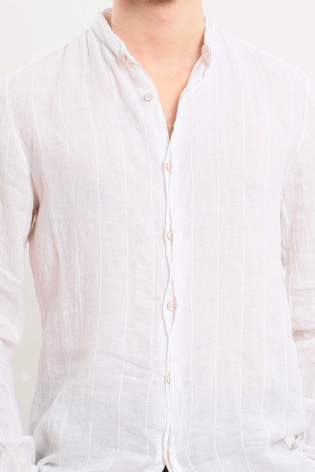 Transit Hakim Yaka Keten Gömlek-Libas Trendy Fashion Store