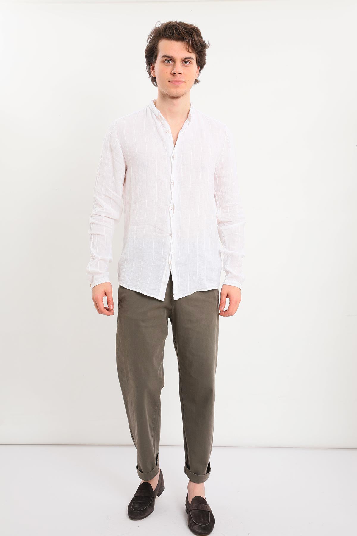 Transit Hakim Yaka Keten Gömlek-Libas Trendy Fashion Store