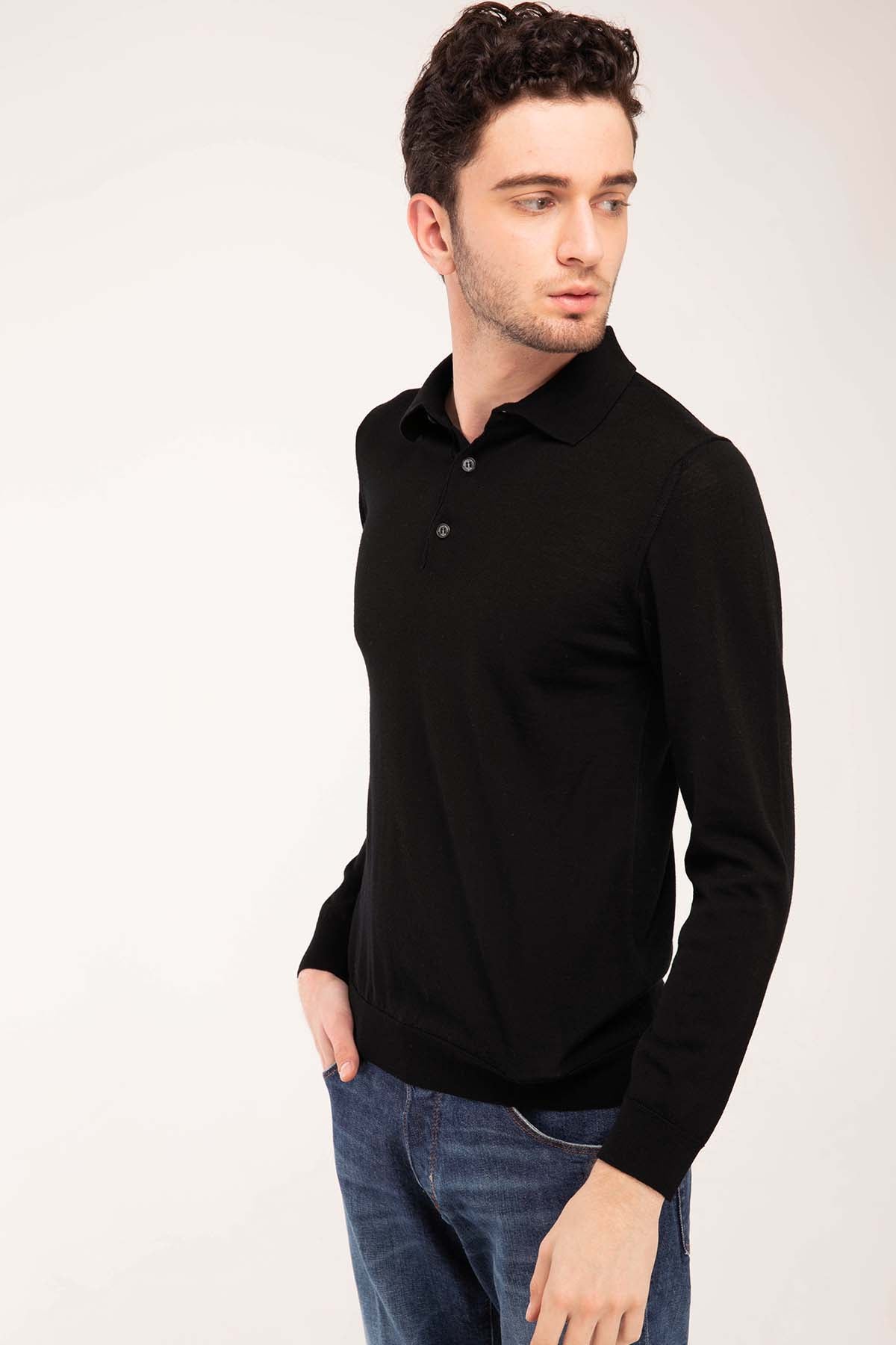 Manifattura Düğmeli Yaka Triko-Libas Trendy Fashion Store