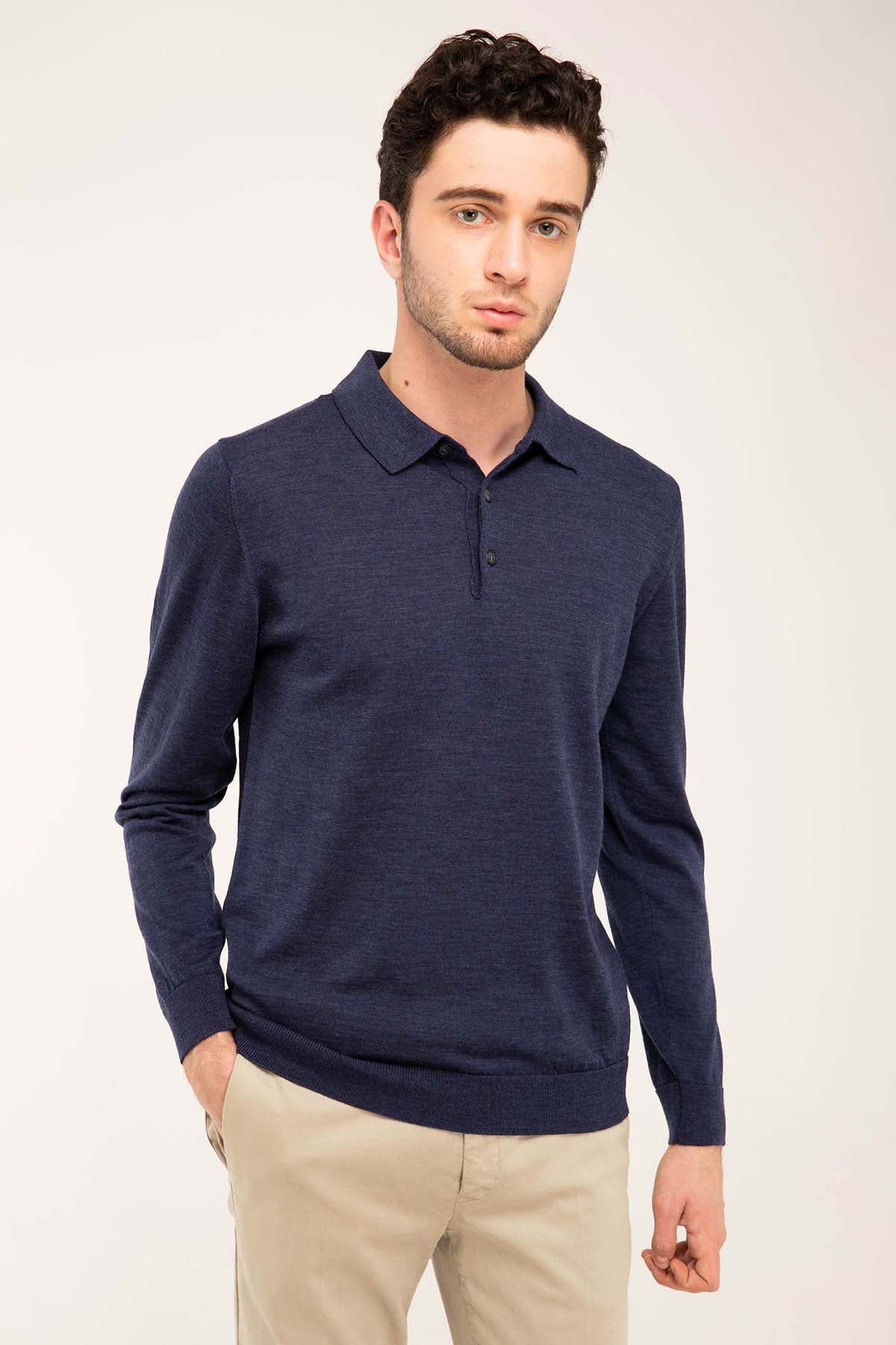 Manifattura Düğmeli Yaka Triko-Libas Trendy Fashion Store