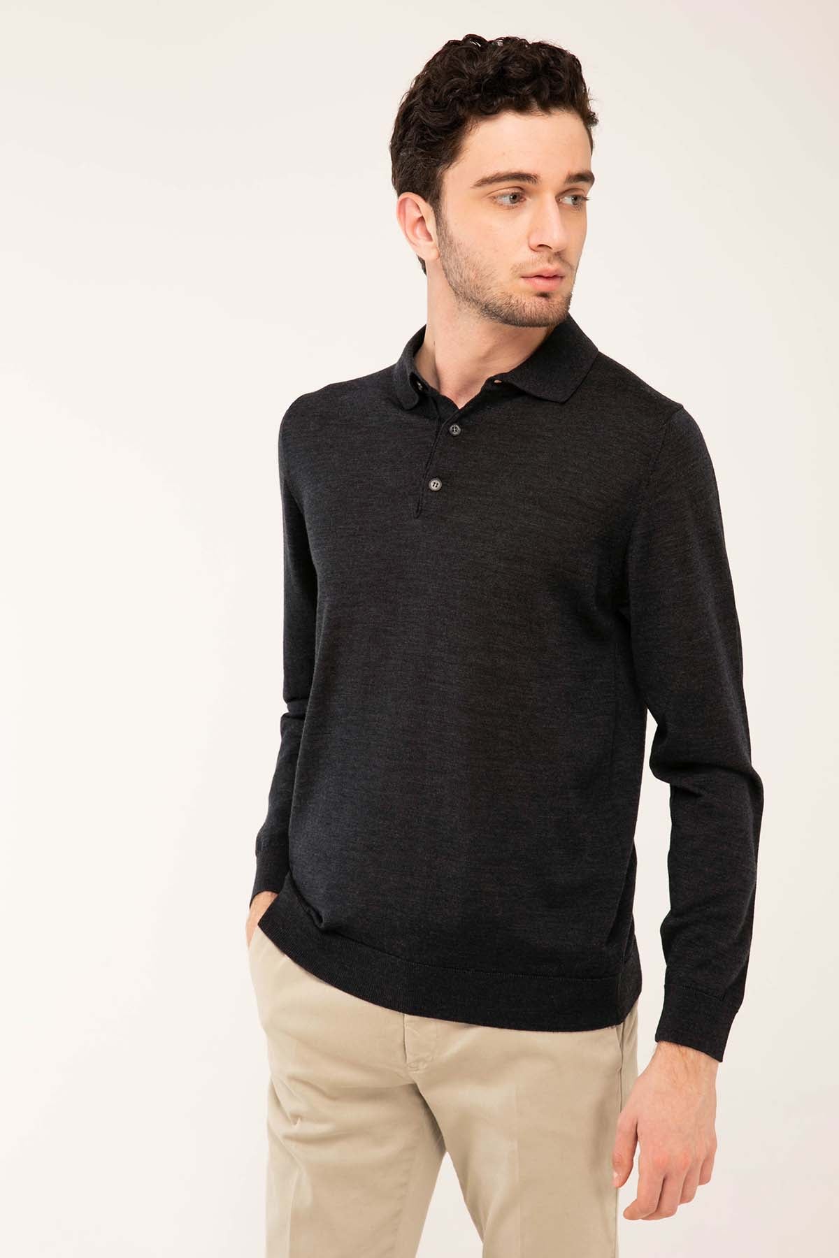 Manifattura Düğmeli Yaka Triko-Libas Trendy Fashion Store