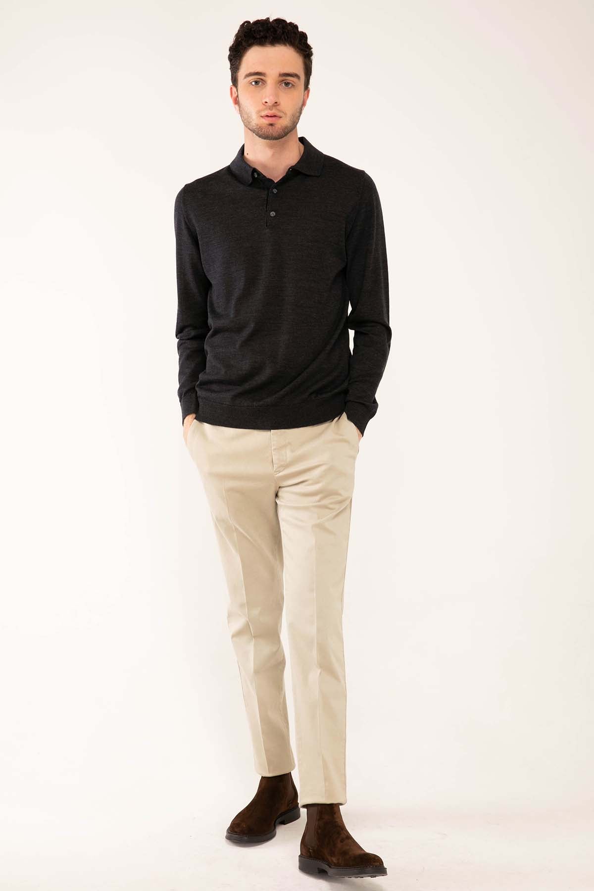 Manifattura Düğmeli Yaka Triko-Libas Trendy Fashion Store