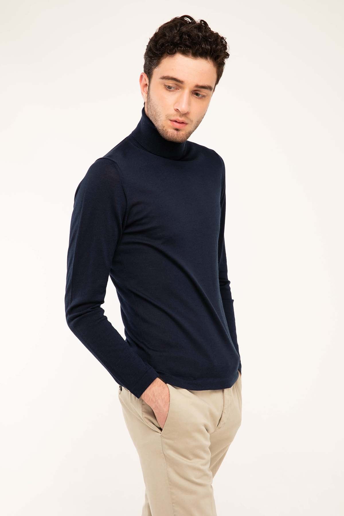 Manifattura İpek Yün Balıkçı Yaka Triko-Libas Trendy Fashion Store