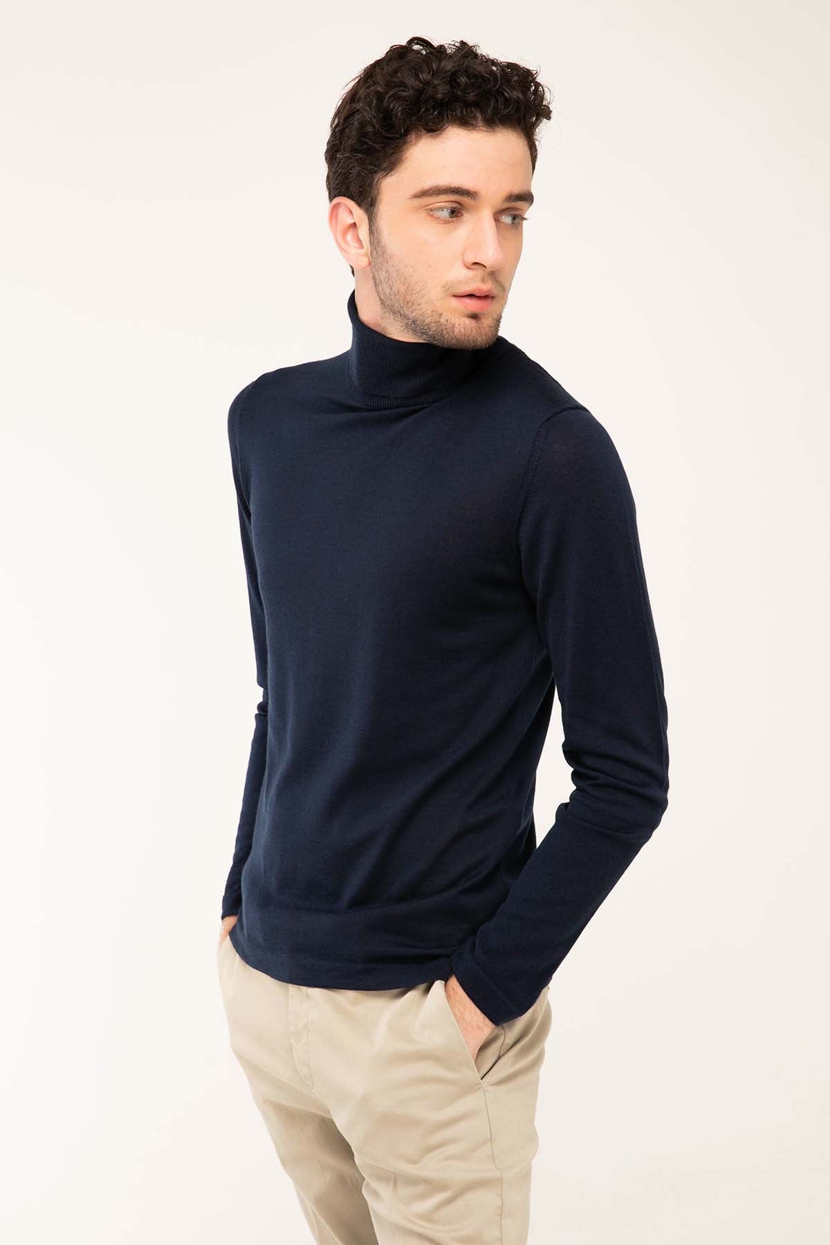 Manifattura İpek Yün Balıkçı Yaka Triko-Libas Trendy Fashion Store