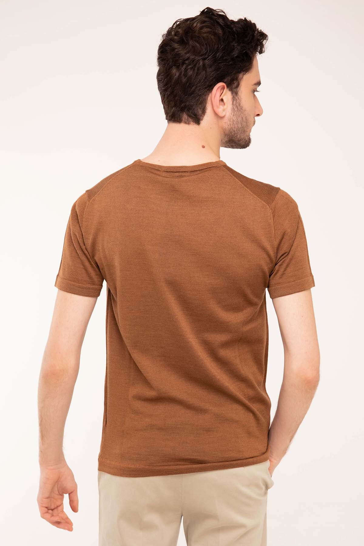 Manifattura İpek Yün Kısa Kollu Triko T-Shirt-Libas Trendy Fashion Store