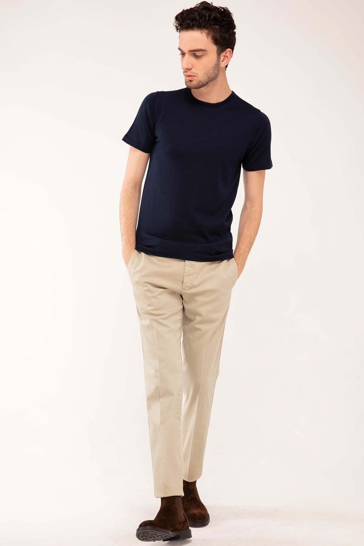 Manifattura İpek Yün Kısa Kollu Triko T-Shirt-Libas Trendy Fashion Store