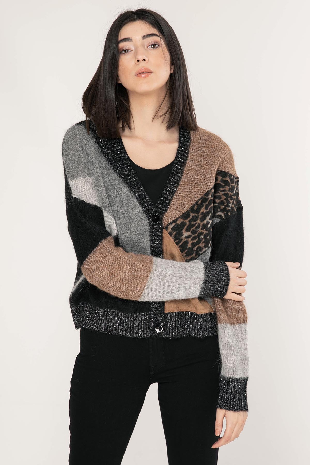 Liu Jo Patchwork Triko Ceket-Libas Trendy Fashion Store