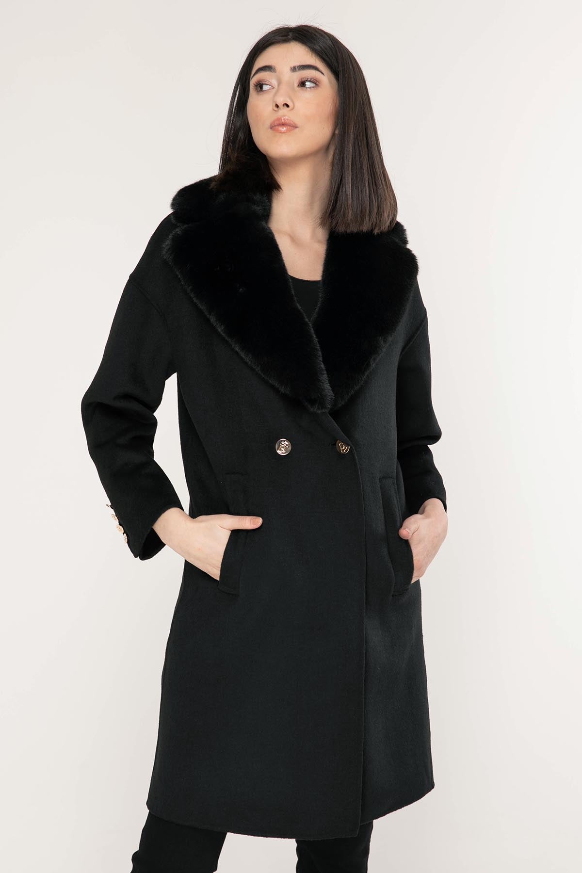 Liu Jo Kürklü Yaka Kaban-Libas Trendy Fashion Store