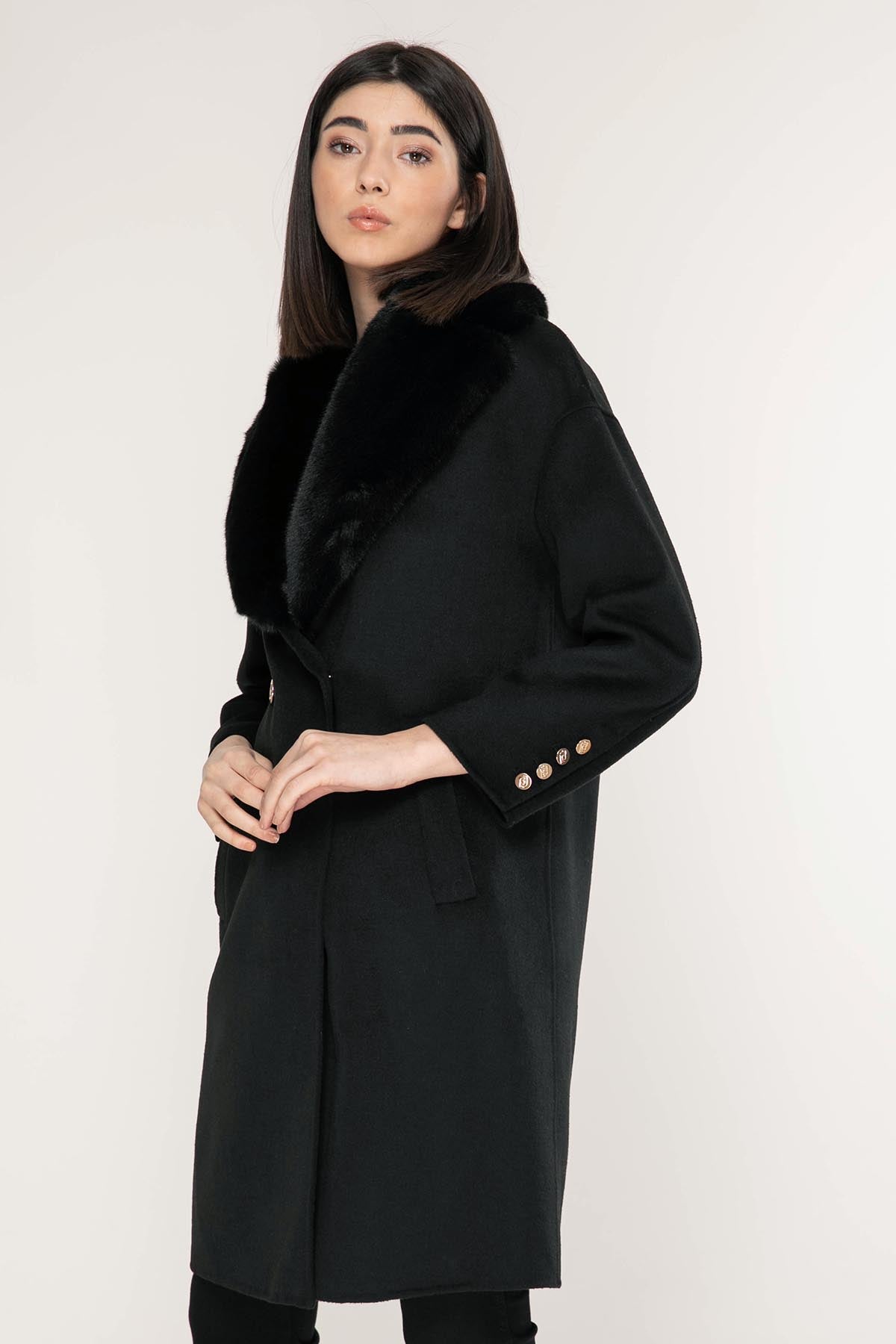 Liu Jo Kürklü Yaka Kaban-Libas Trendy Fashion Store