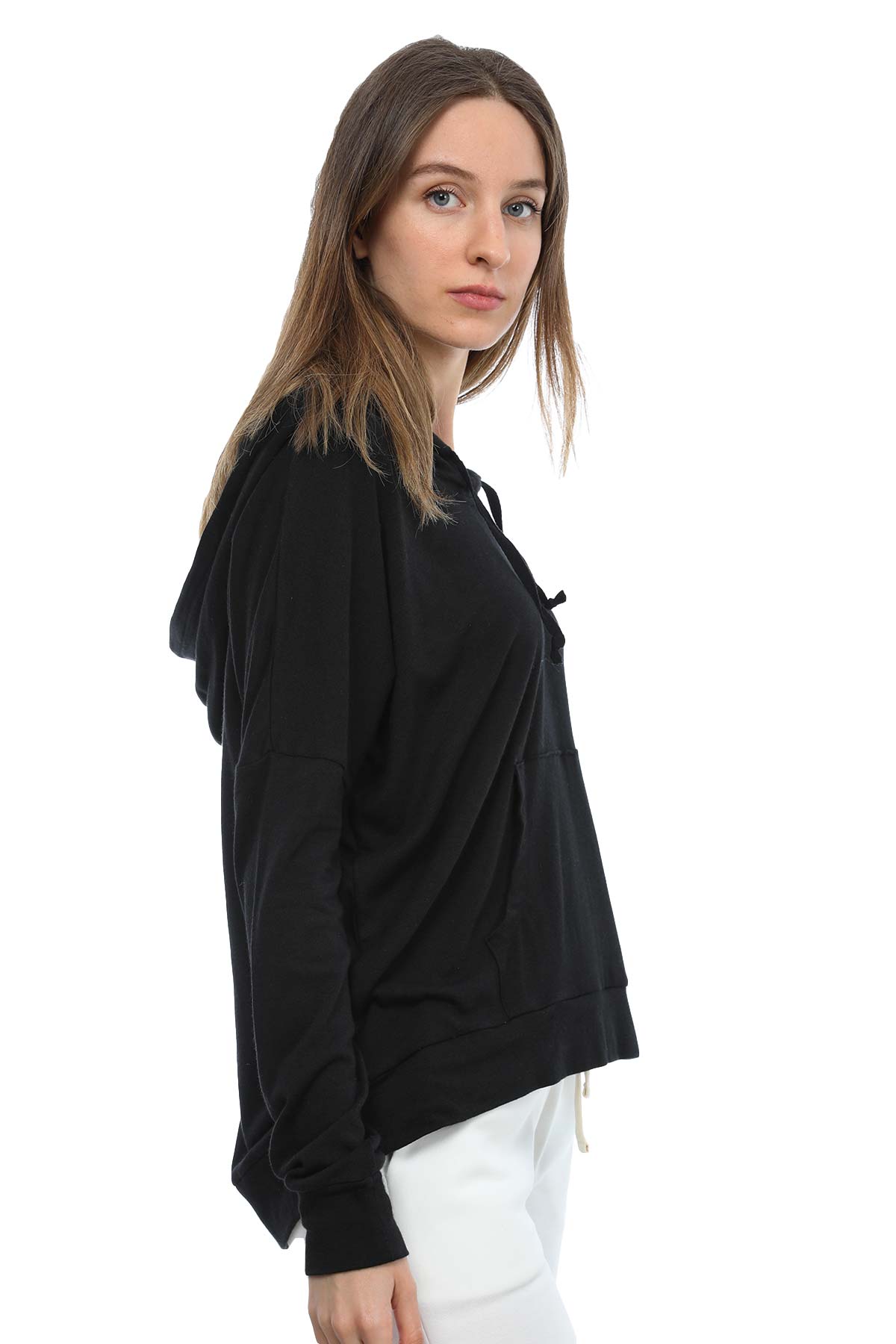 Tru Kapüşonlu İnce Kumaş Sweatshirt-Libas Trendy Fashion Store