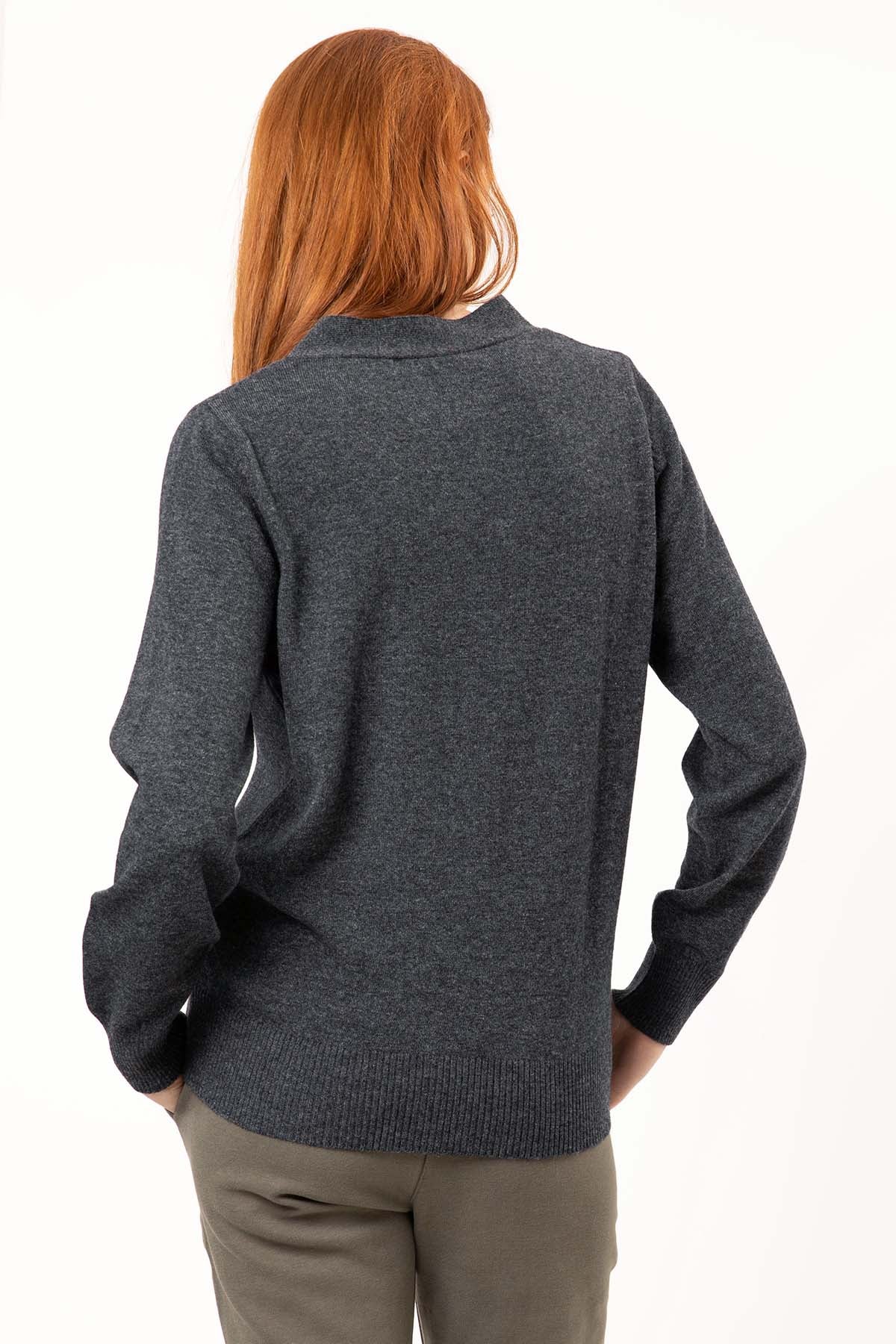 Tru V Yaka Kaşmirli Triko Ceket-Libas Trendy Fashion Store