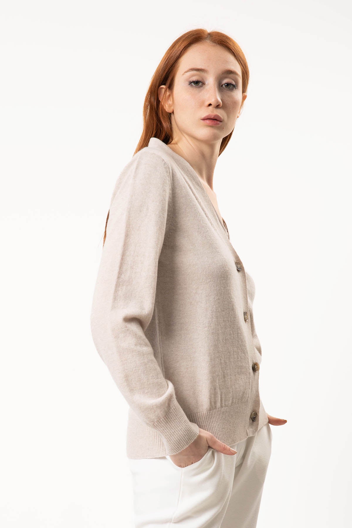 Tru V Yaka Kaşmirli Triko Ceket-Libas Trendy Fashion Store