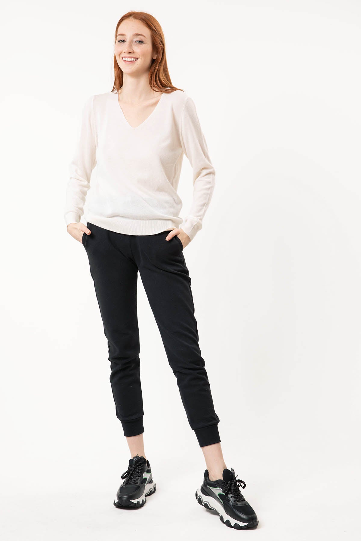 Tru V Yaka Kaşmirli Triko-Libas Trendy Fashion Store