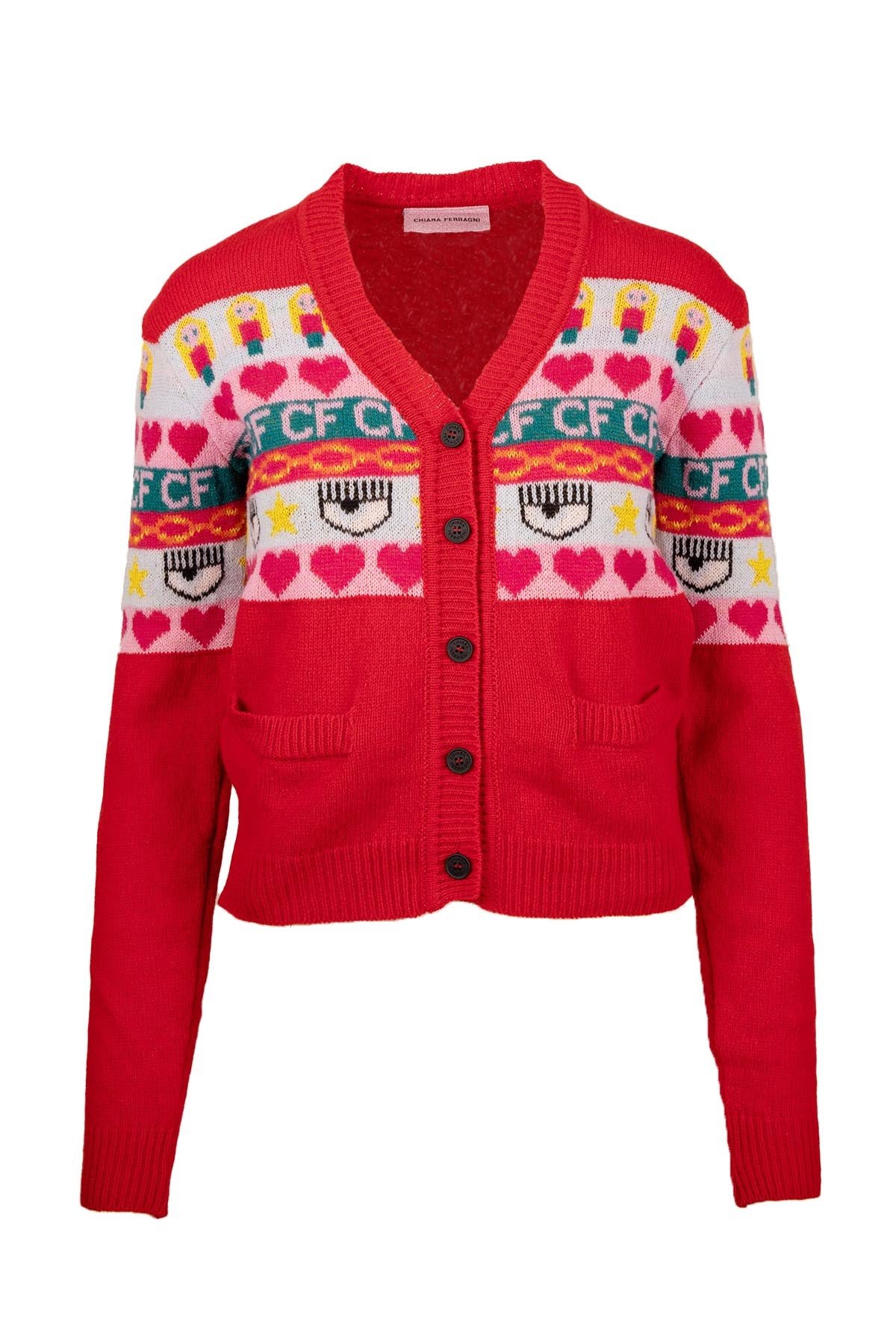 Chiara Ferragni Emoji Kaşmirli Triko Ceket-Libas Trendy Fashion Store