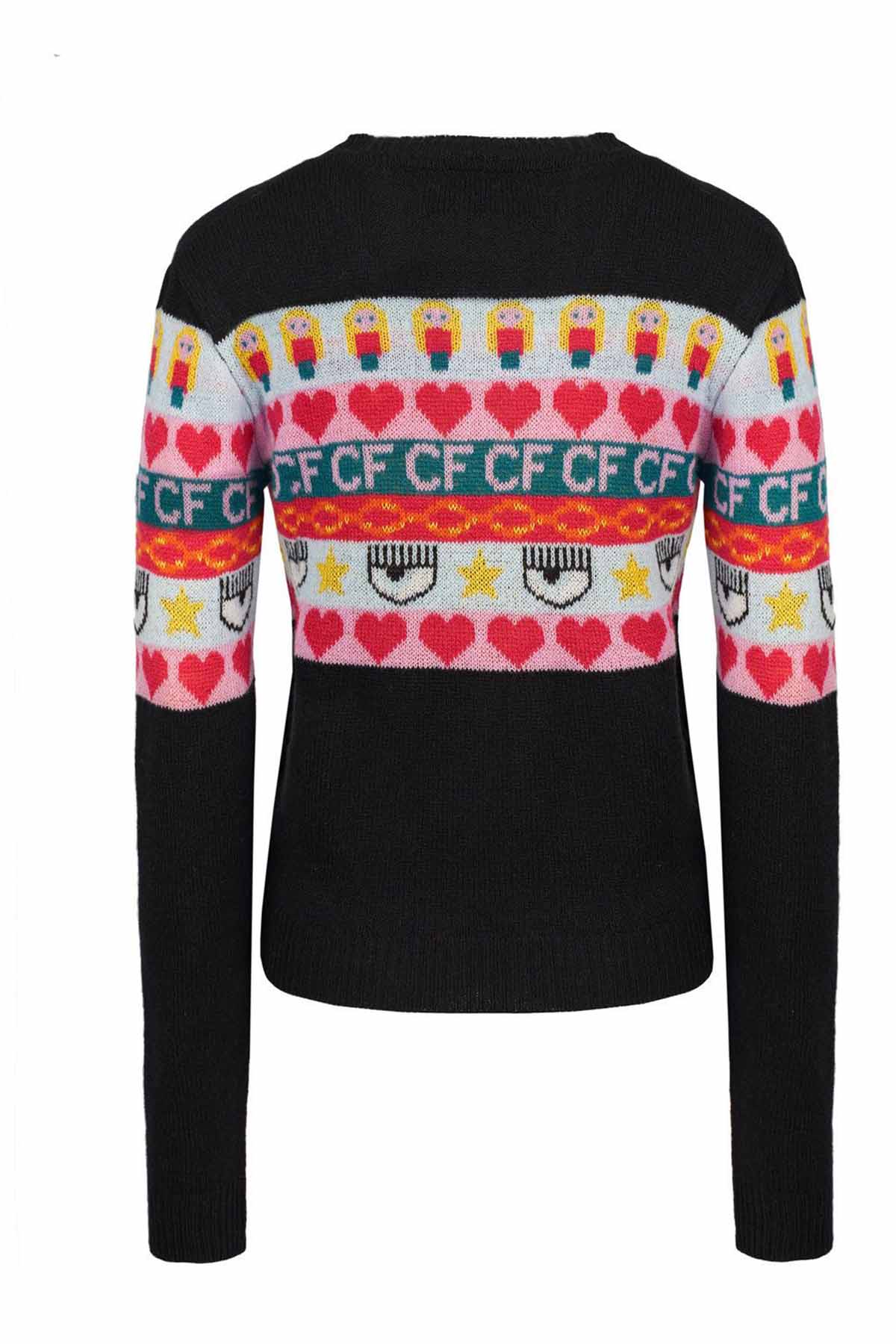 Chiara Ferragni Emoji Kaşmirli Triko Ceket-Libas Trendy Fashion Store