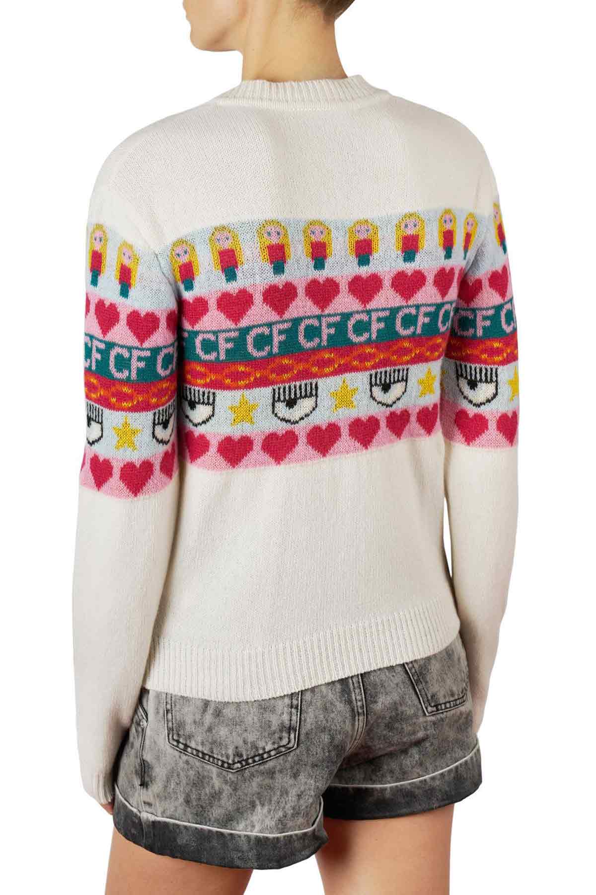 Chiara Ferragni Emoji Kaşmirli Triko Ceket-Libas Trendy Fashion Store