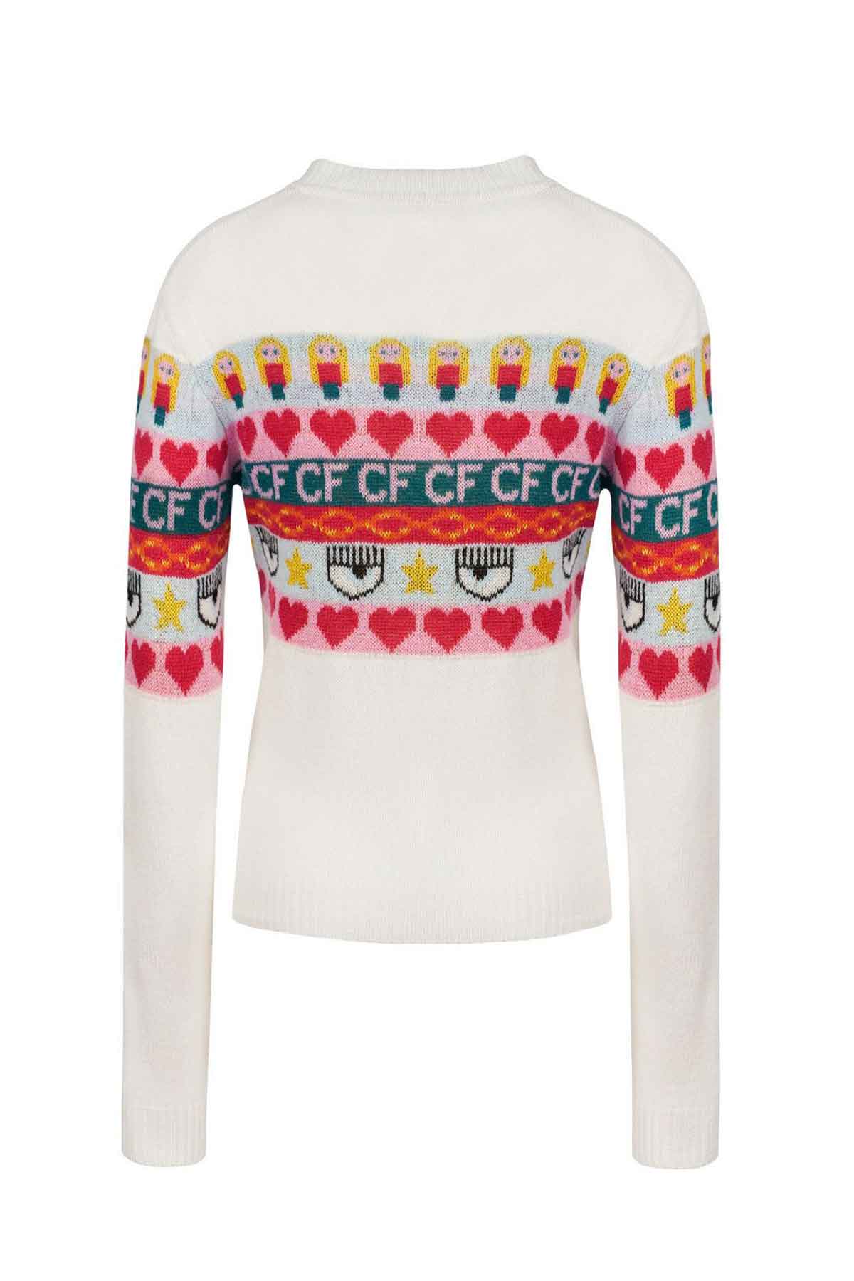 Chiara Ferragni Emoji Kaşmirli Triko Ceket-Libas Trendy Fashion Store