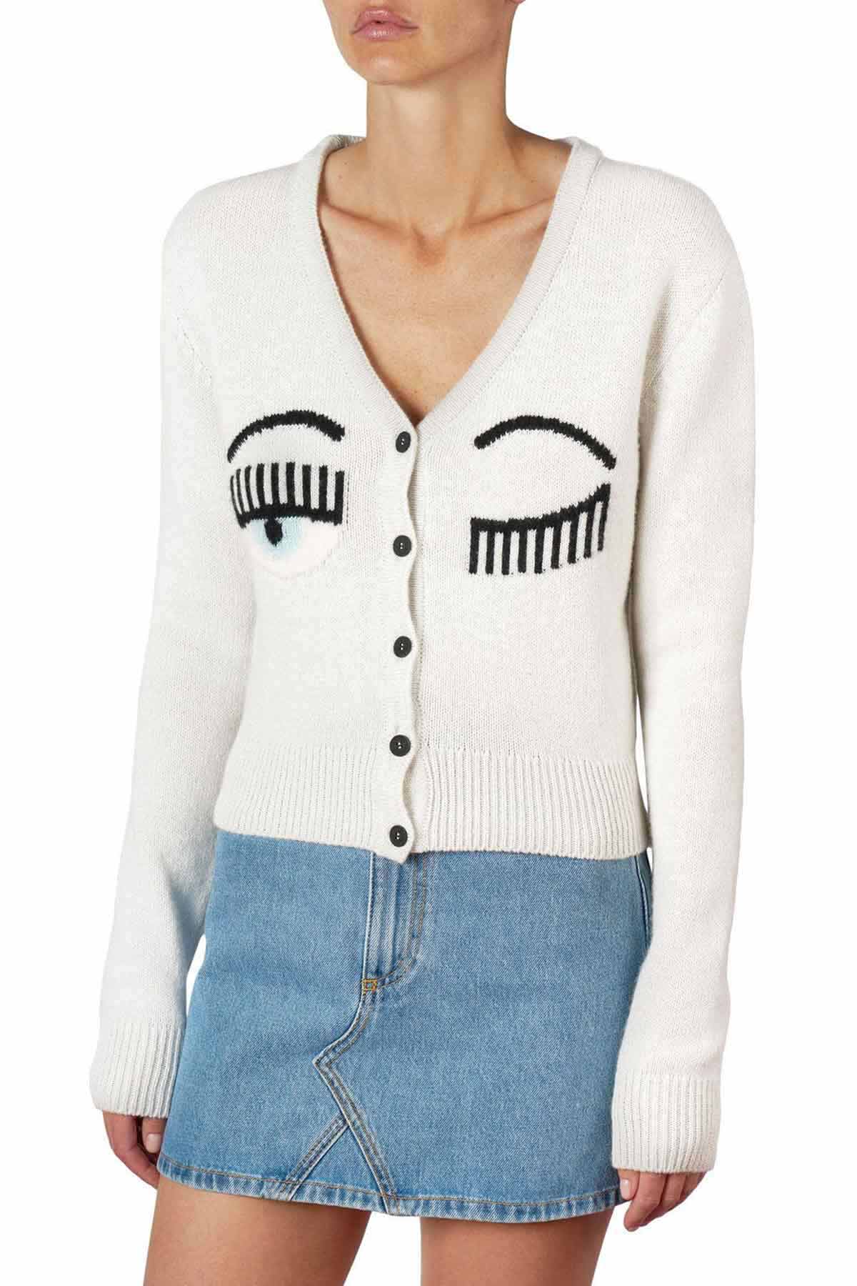 Chiara Ferragni Winking Eye Kaşmirli Yün Ceket-Libas Trendy Fashion Store