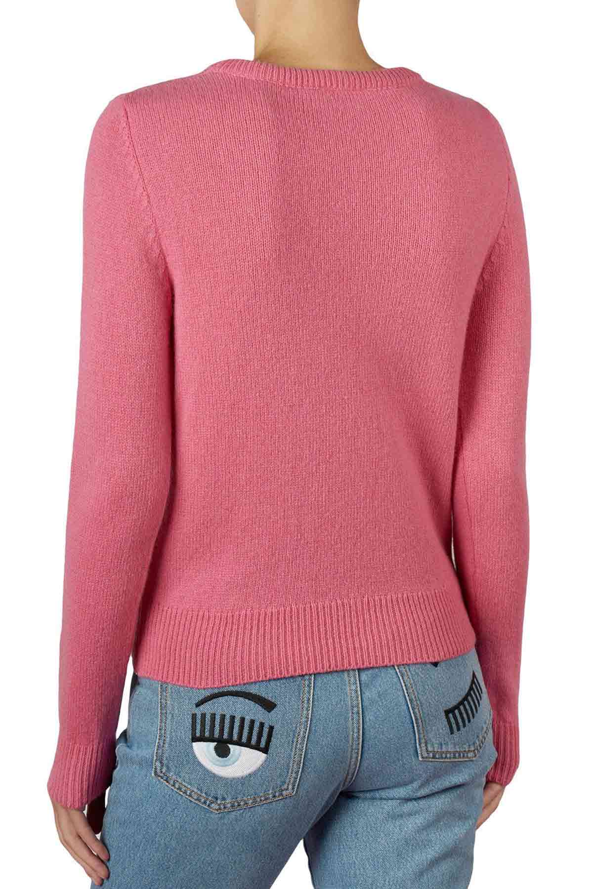 Chiara Ferragni Winking Eye Yuvarlak Yaka Kaşmirli Triko-Libas Trendy Fashion Store