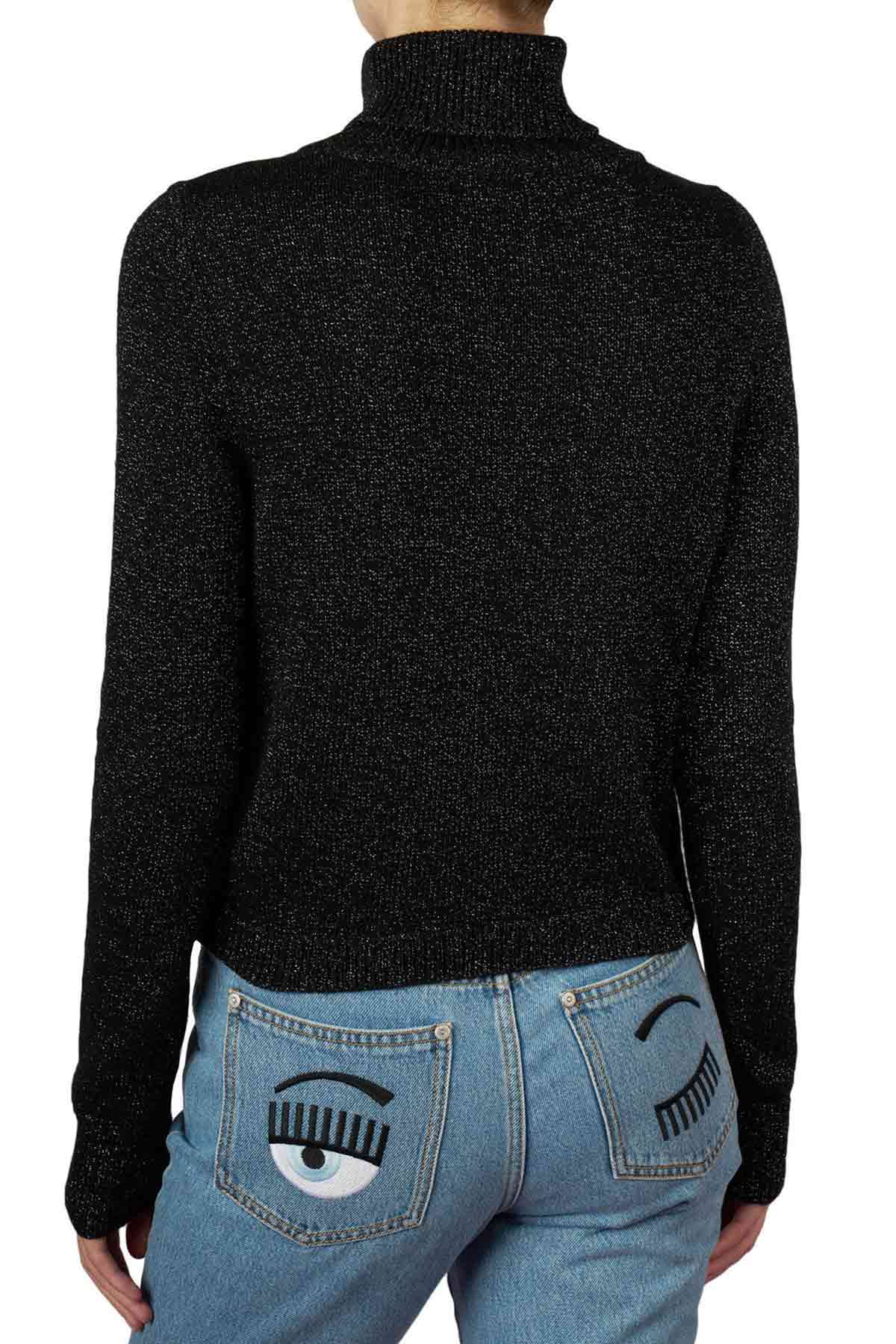 Chiara Ferragni Balıkçı Yaka Winking Eye Lurex Kaşmirli Triko-Libas Trendy Fashion Store