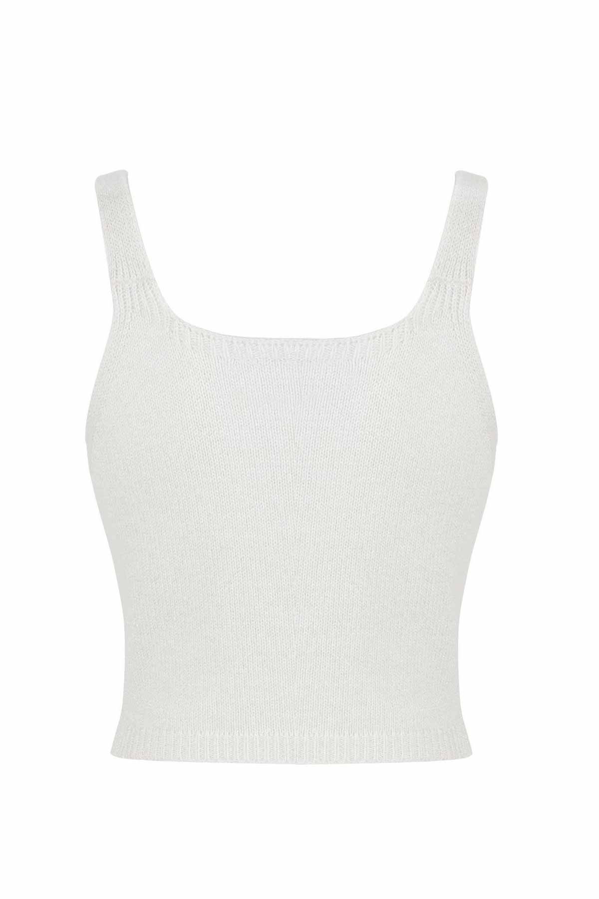 Chiara Ferragni Crop Top Winking Eye Askılı Kaşmirli Triko-Libas Trendy Fashion Store