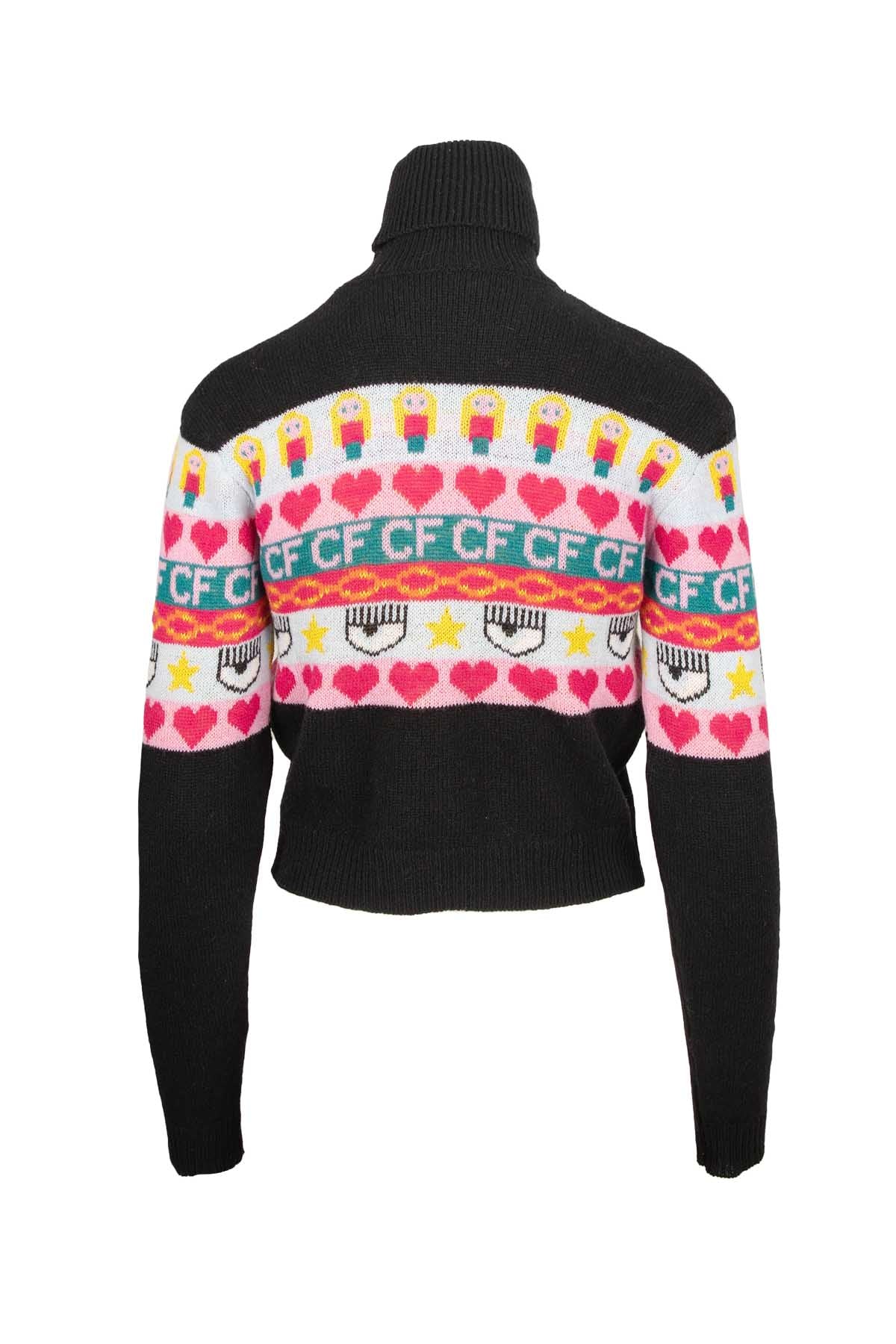 Chiara Ferragni Emoji Balıkçı Yaka Crop Triko-Libas Trendy Fashion Store