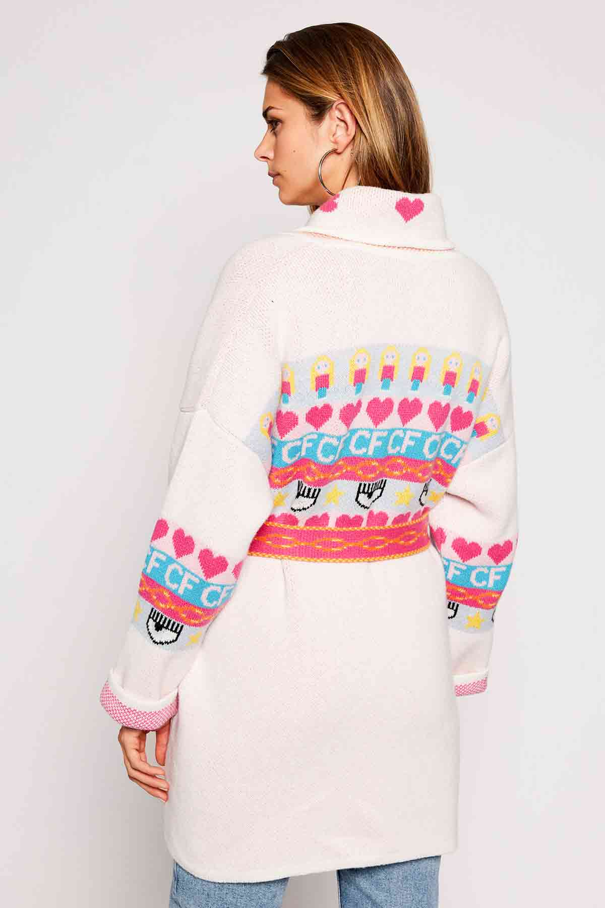 Chiara Ferragni Kaşmirli Belden Kuşaklı Yün Ceket-Libas Trendy Fashion Store