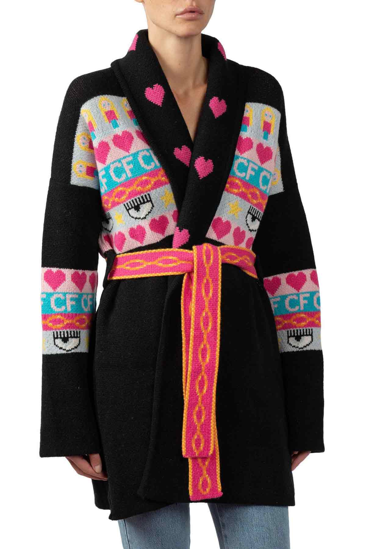 Chiara Ferragni Kaşmirli Belden Kuşaklı Yün Ceket-Libas Trendy Fashion Store