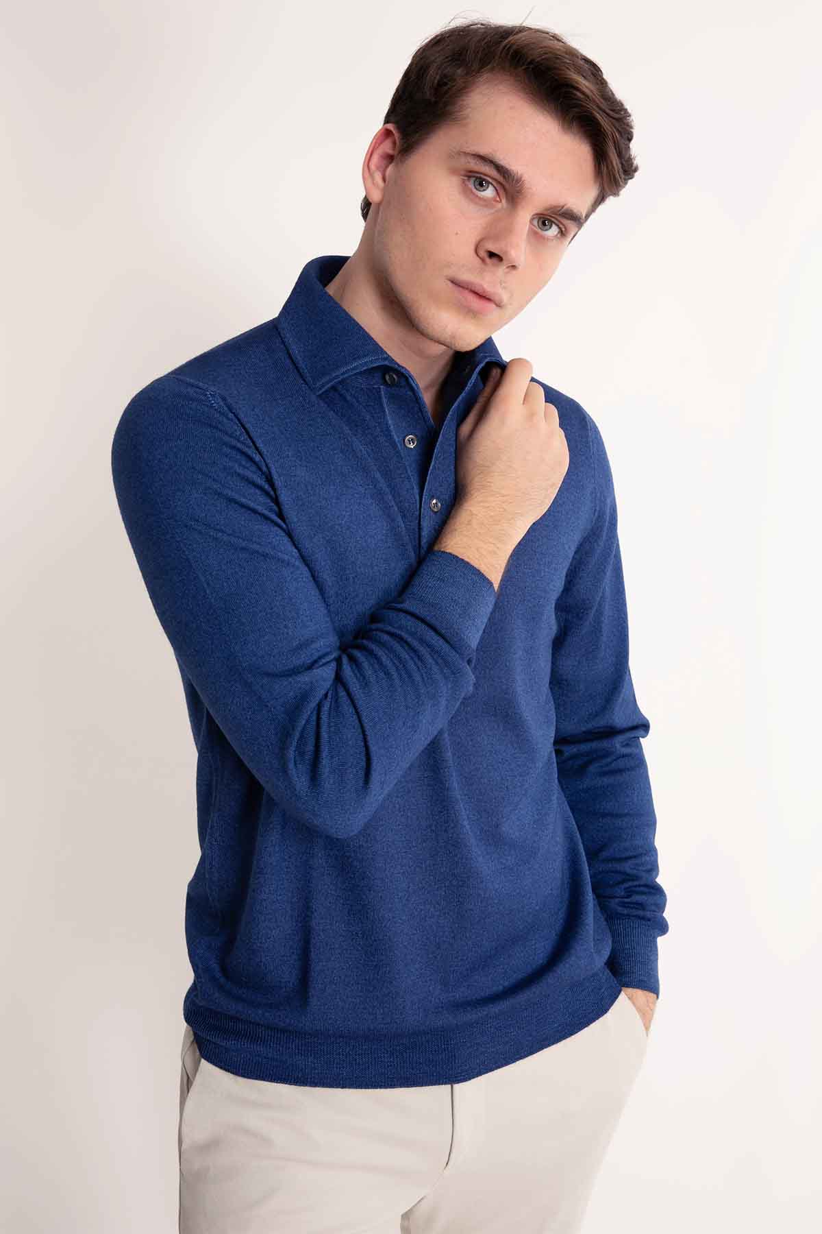 Gran Sasso Düğmeli Yaka Triko-Libas Trendy Fashion Store