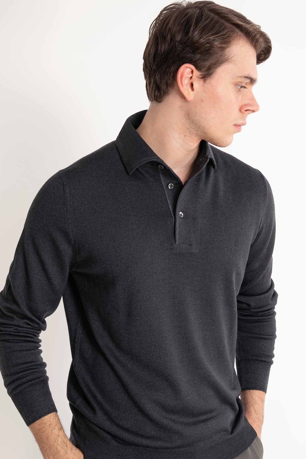 Gran Sasso Düğmeli Yaka Triko-Libas Trendy Fashion Store