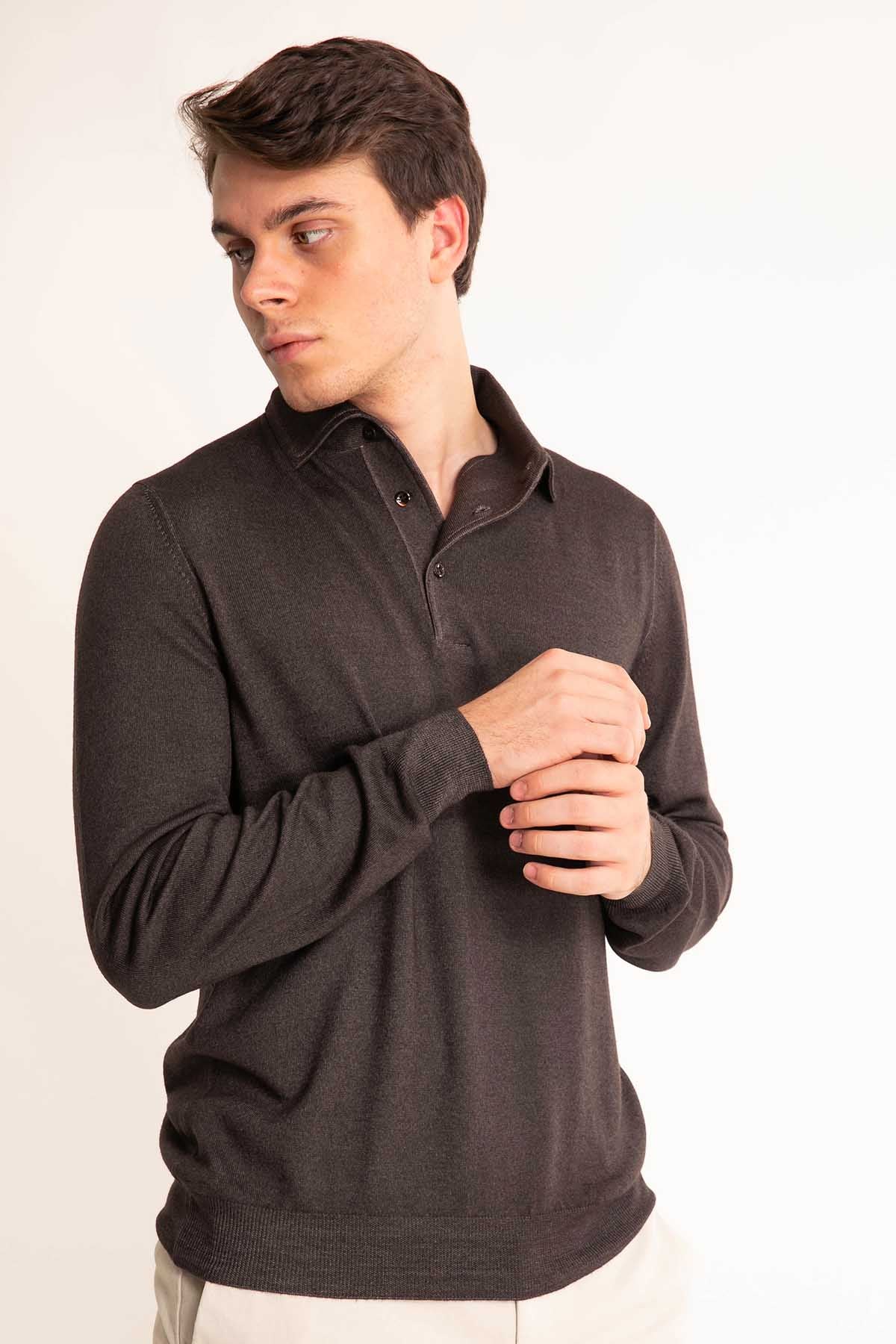 Gran Sasso Düğmeli Yaka Triko-Libas Trendy Fashion Store