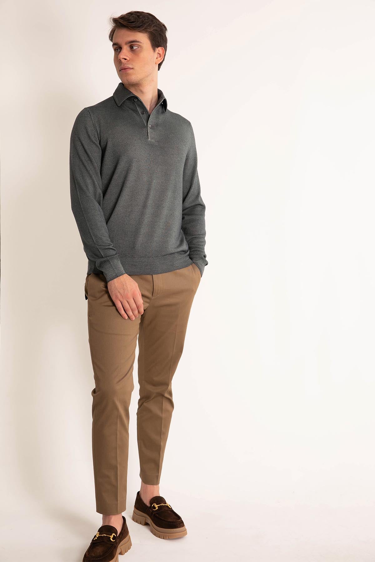 Gran Sasso Düğmeli Yaka Triko-Libas Trendy Fashion Store