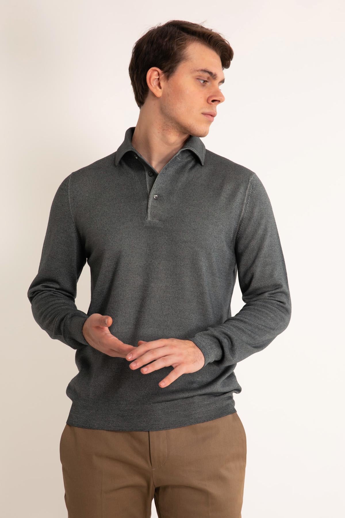 Gran Sasso Düğmeli Yaka Triko-Libas Trendy Fashion Store