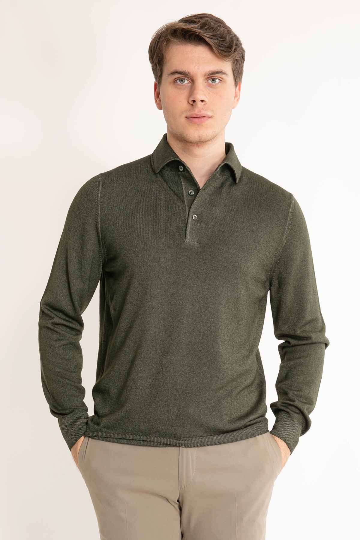 Gran Sasso Düğmeli Yaka Triko-Libas Trendy Fashion Store