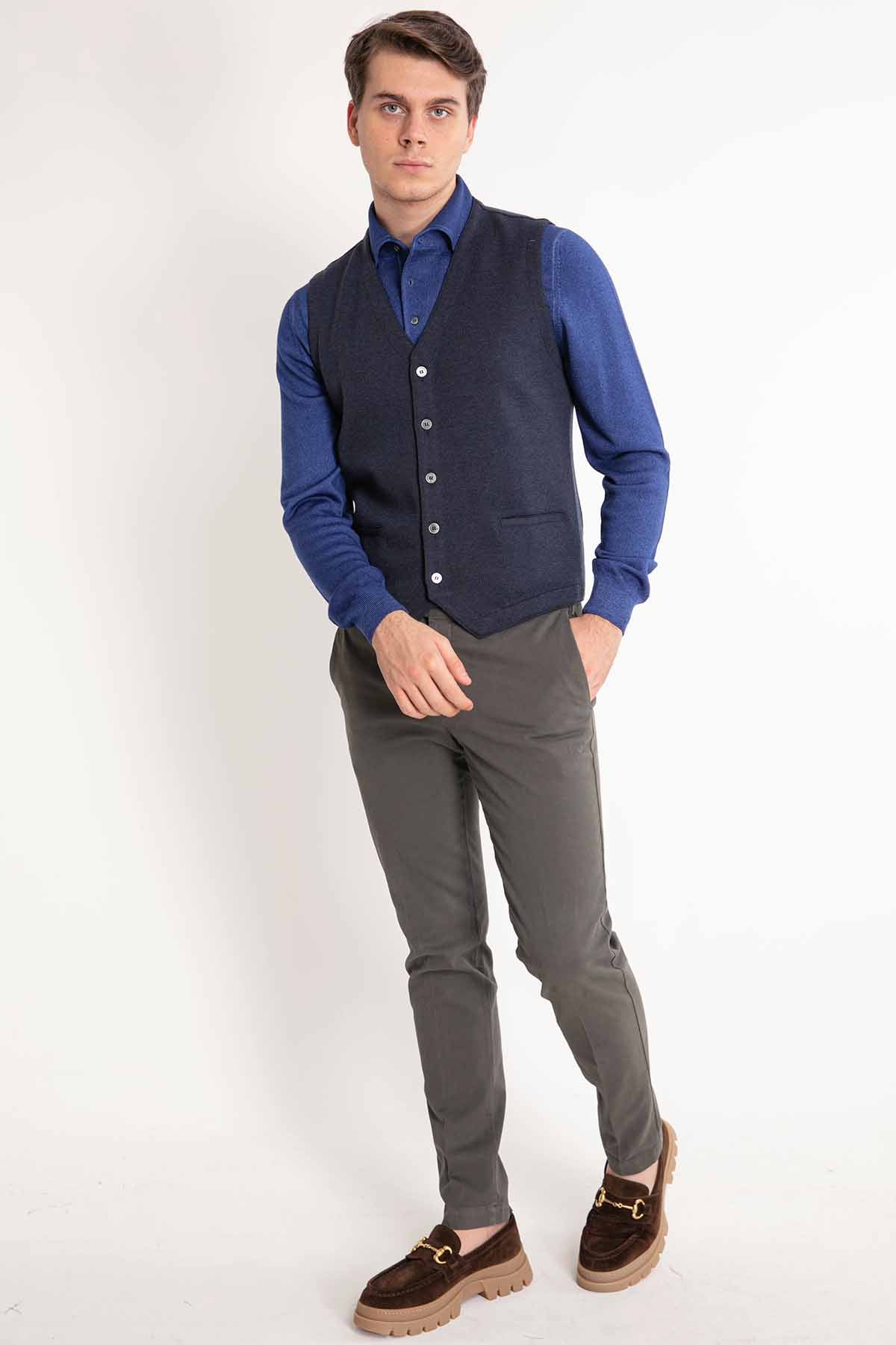 Gran Sasso Düğmeli Triko Yelek-Libas Trendy Fashion Store