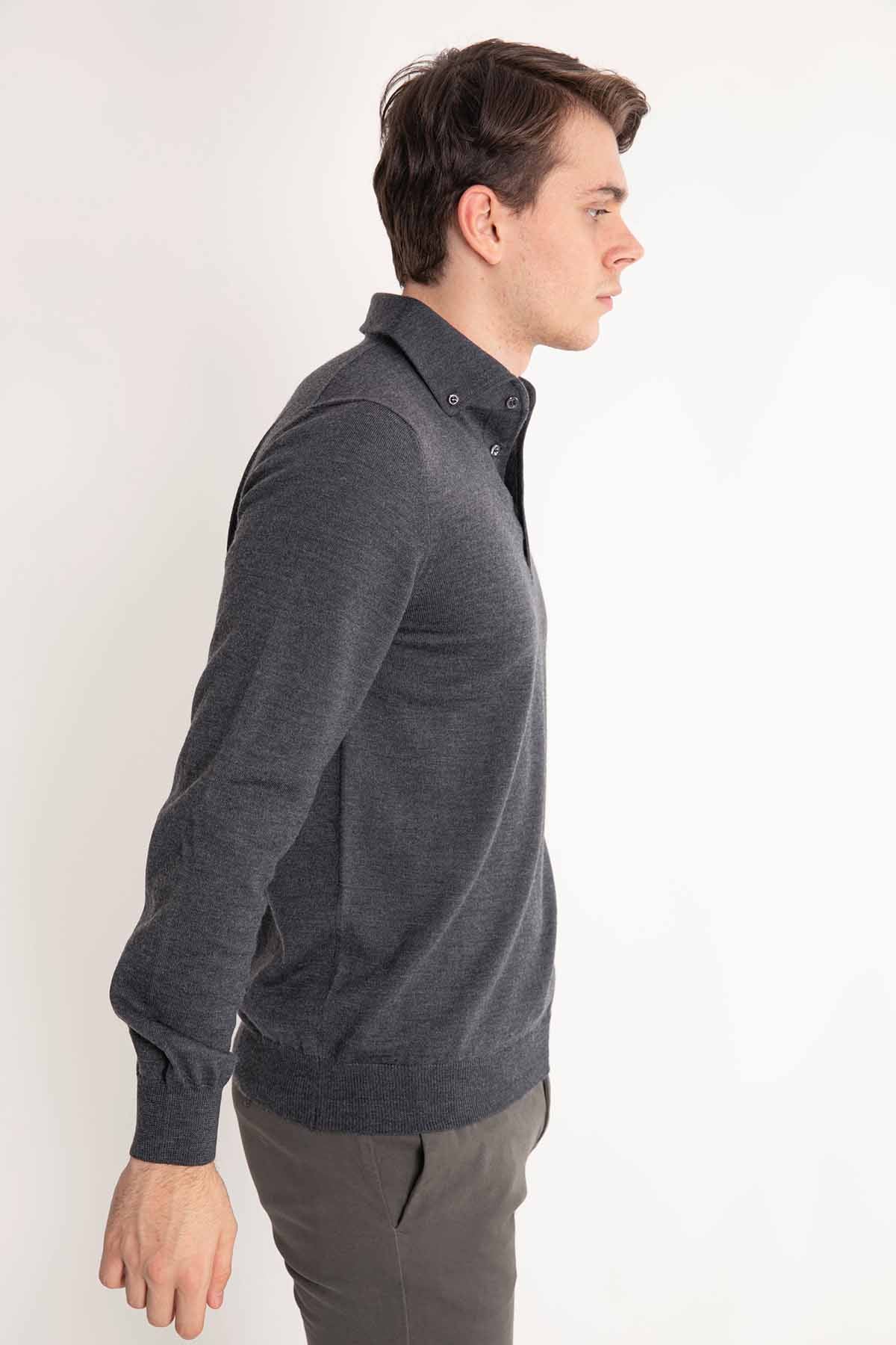 Gran Sasso Düğmeli Yaka Triko-Libas Trendy Fashion Store