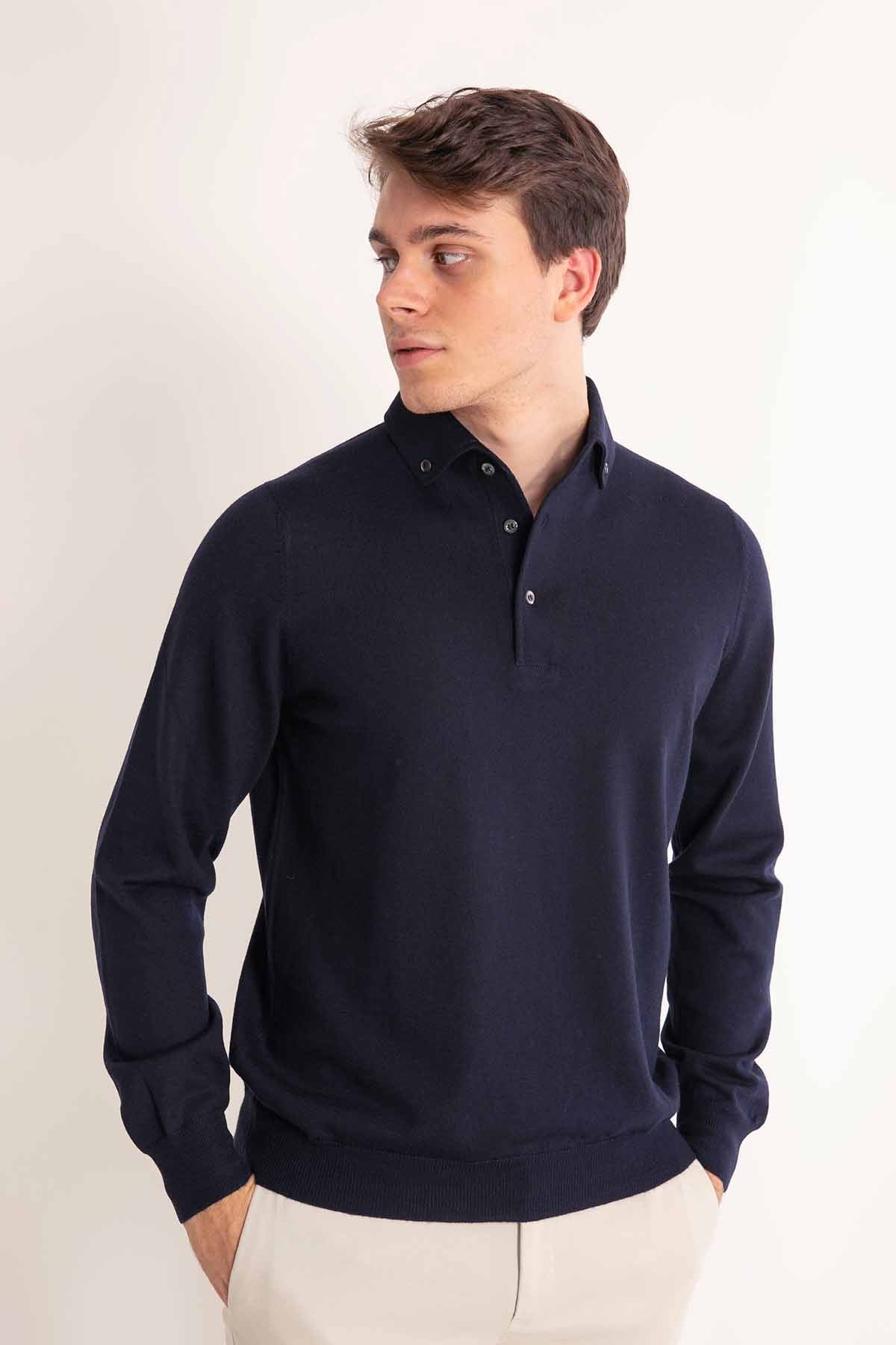 Gran Sasso Düğmeli Yaka Triko-Libas Trendy Fashion Store