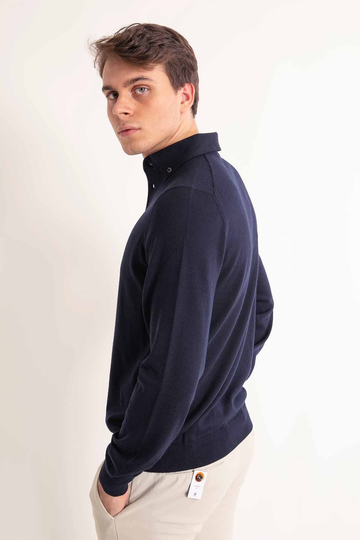 Gran Sasso Düğmeli Yaka Triko-Libas Trendy Fashion Store