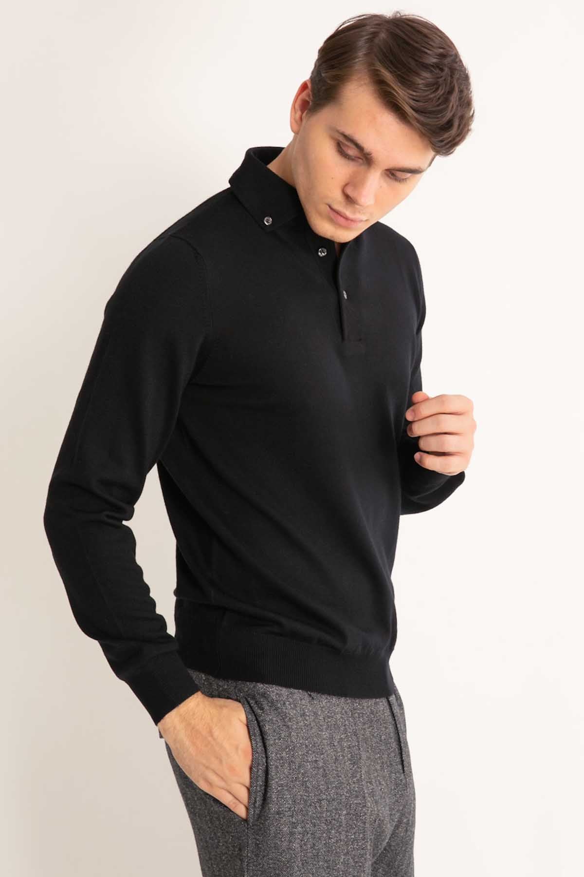 Gran Sasso Düğmeli Yaka Triko-Libas Trendy Fashion Store