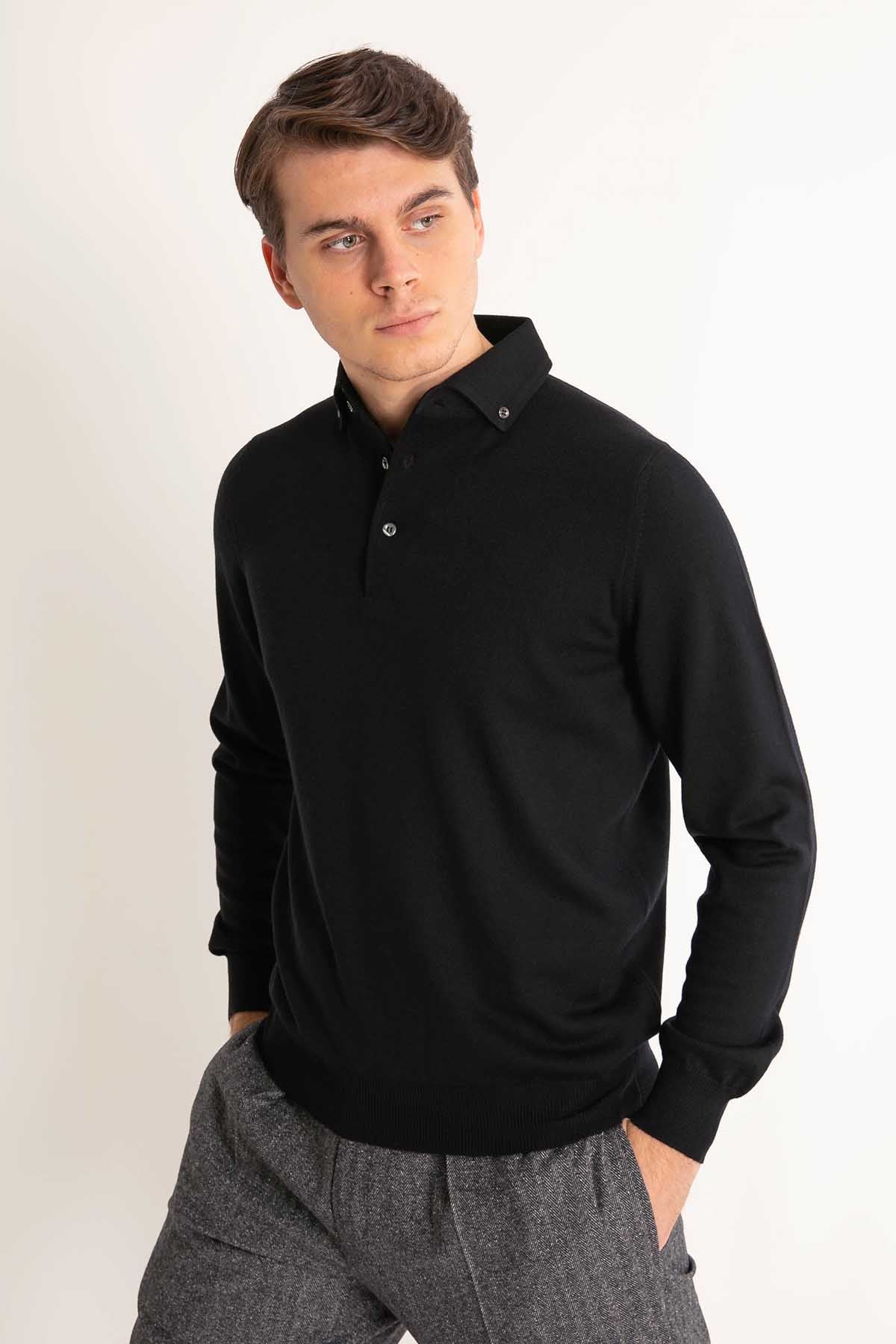 Gran Sasso Düğmeli Yaka Triko-Libas Trendy Fashion Store